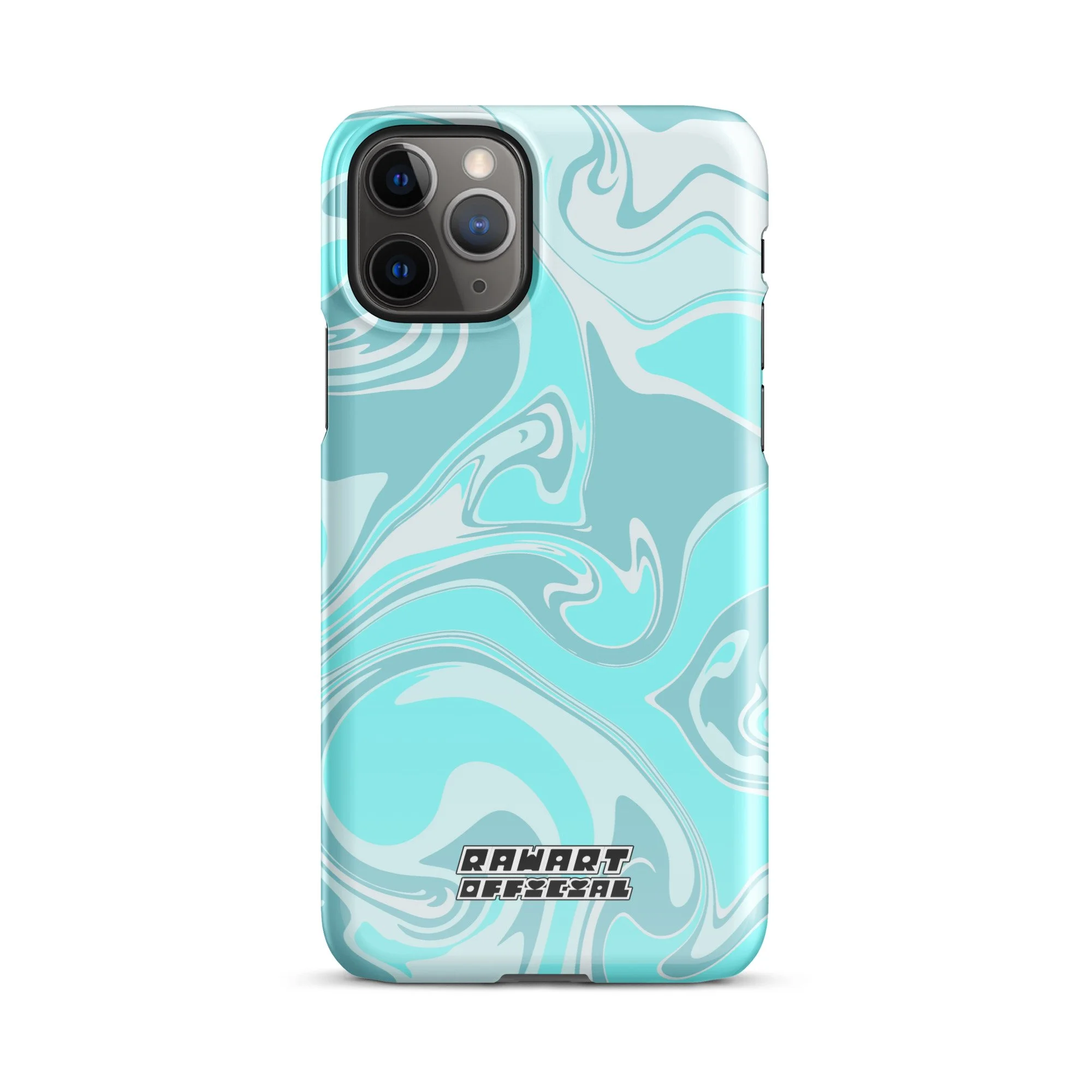 🌬️💙 “In the Clouds Swirl” Snap-On iPhone® Case │ Pastel Aqua Y2K Gloss Cover 💙🌬️ - POP ARTIST @RAWARTOFFICIAL