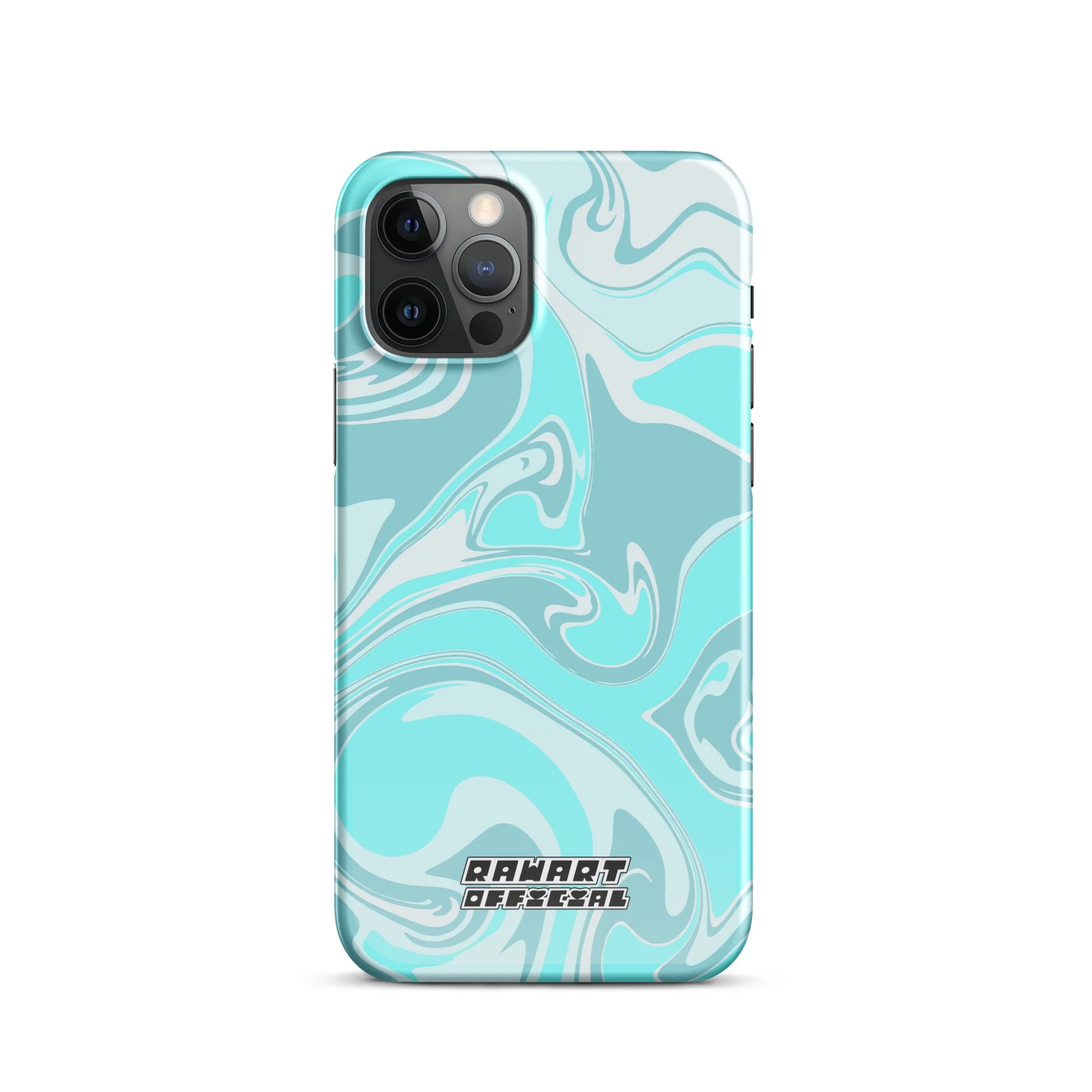 🌬️💙 “In the Clouds Swirl” Snap-On iPhone® Case │ Pastel Aqua Y2K Gloss Cover 💙🌬️ - POP ARTIST @RAWARTOFFICIAL