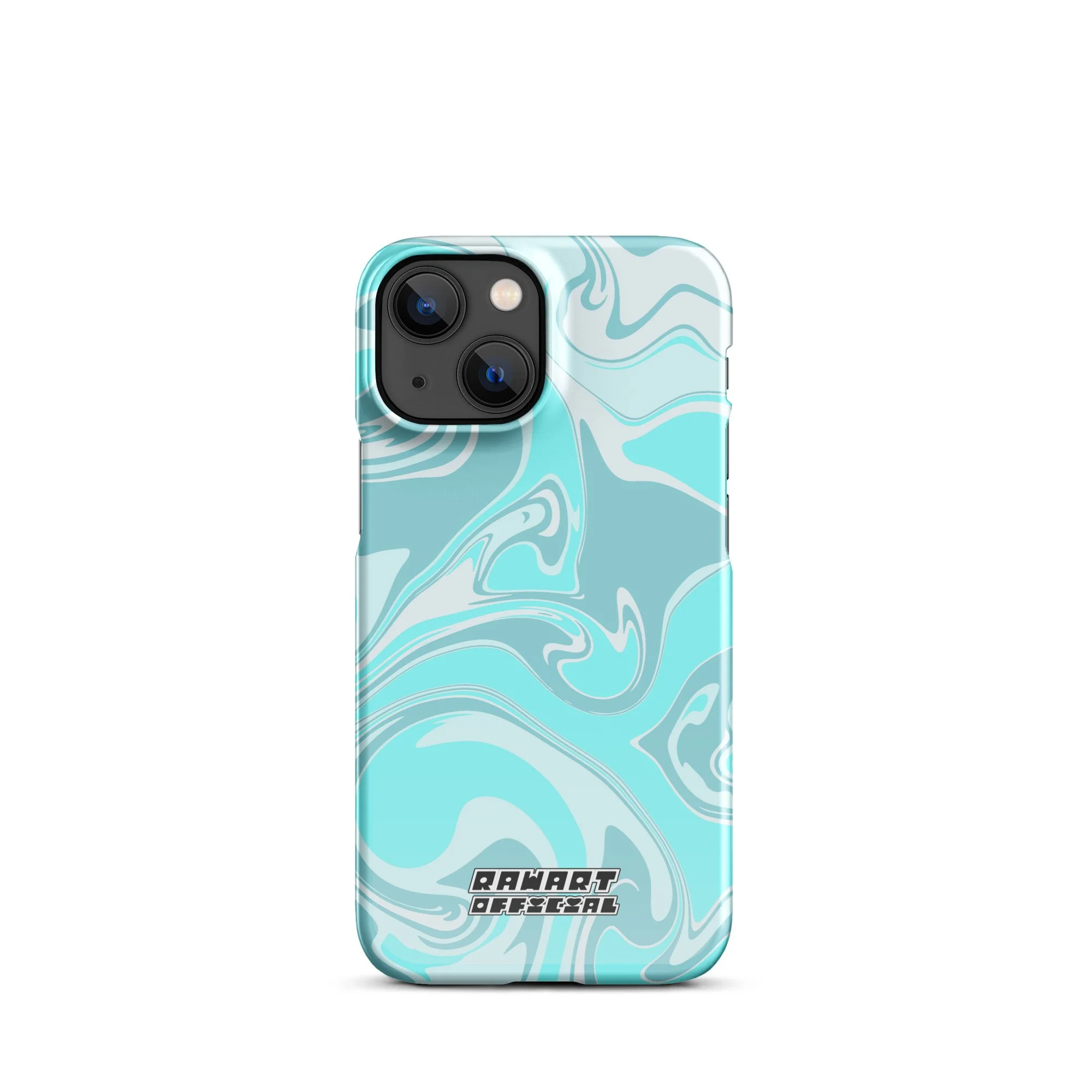 🌬️💙 “In the Clouds Swirl” Snap-On iPhone® Case │ Pastel Aqua Y2K Gloss Cover 💙🌬️ - POP ARTIST @RAWARTOFFICIAL