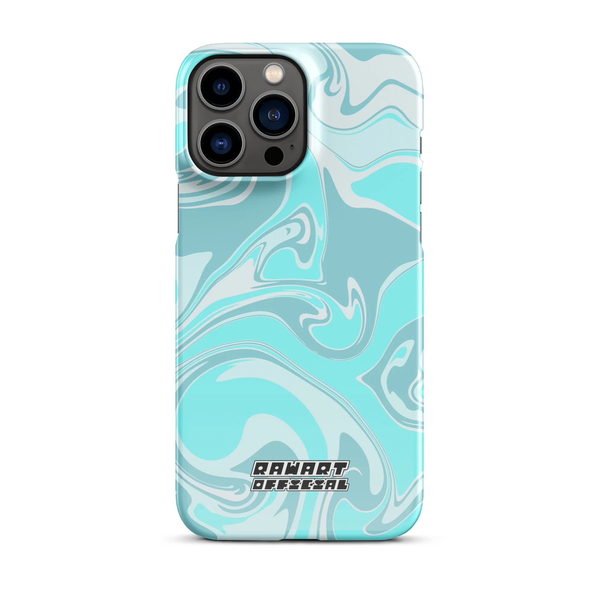 🌬️💙 “In the Clouds Swirl” Snap-On iPhone® Case │ Pastel Aqua Y2K Gloss Cover 💙🌬️ - POP ARTIST @RAWARTOFFICIAL