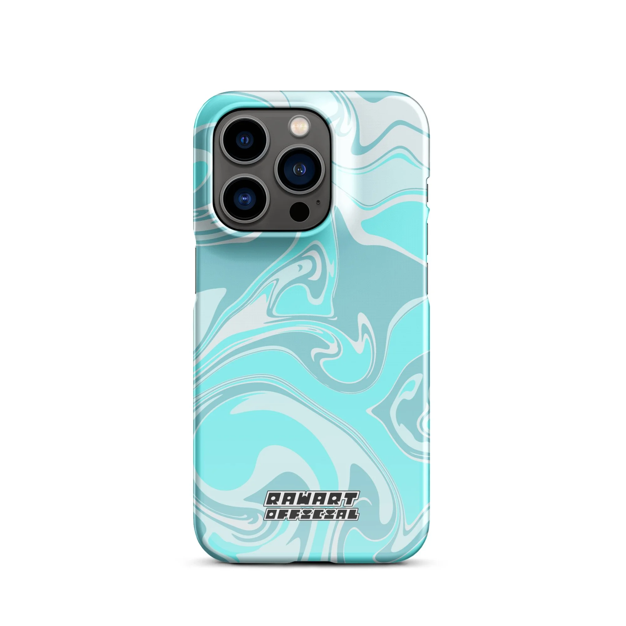 🌬️💙 “In the Clouds Swirl” Snap-On iPhone® Case │ Pastel Aqua Y2K Gloss Cover 💙🌬️ - POP ARTIST @RAWARTOFFICIAL
