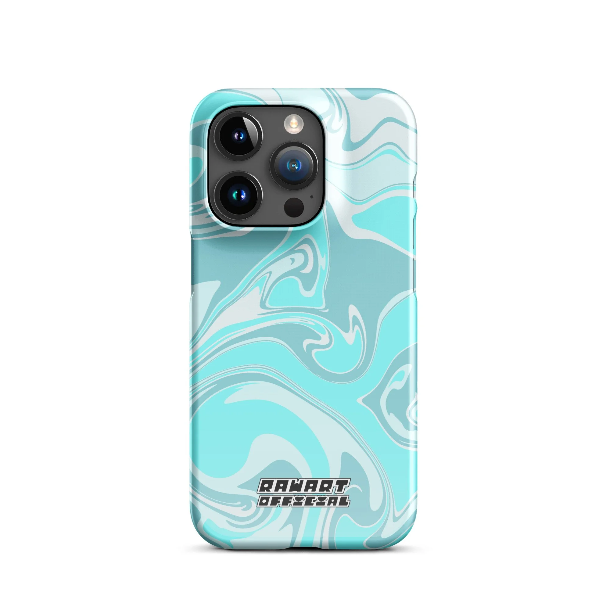 🌬️💙 “In the Clouds Swirl” Snap-On iPhone® Case │ Pastel Aqua Y2K Gloss Cover 💙🌬️ - POP ARTIST @RAWARTOFFICIAL