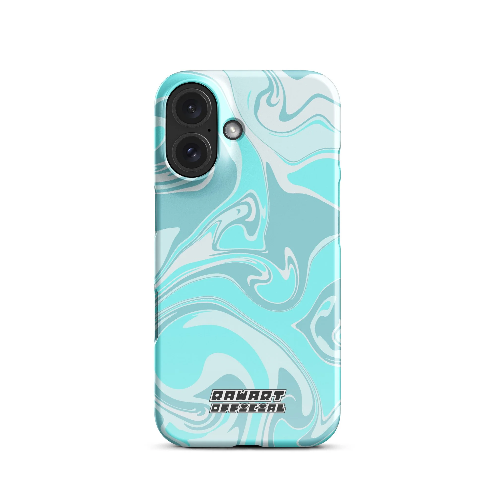 🌬️💙 “In the Clouds Swirl” Snap-On iPhone® Case │ Pastel Aqua Y2K Gloss Cover 💙🌬️ - POP ARTIST @RAWARTOFFICIAL