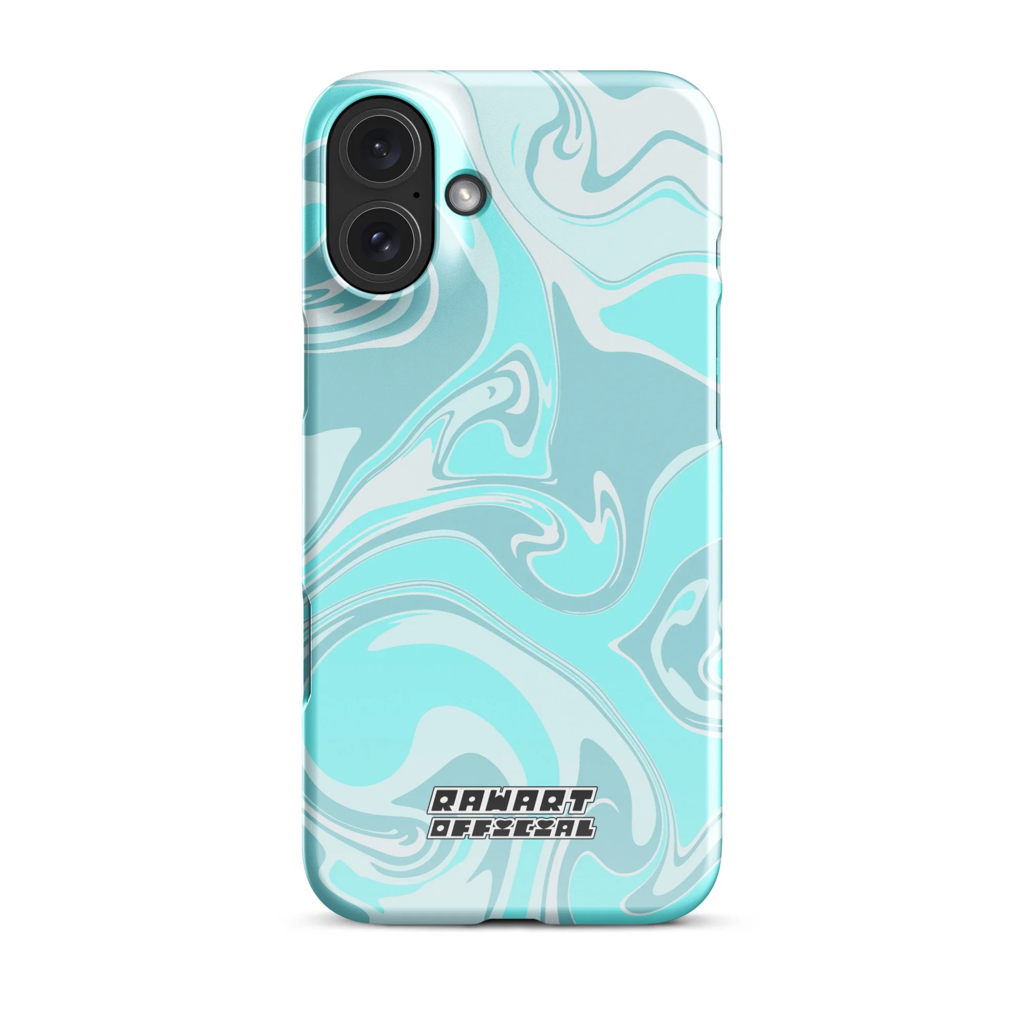 🌬️💙 “In the Clouds Swirl” Snap-On iPhone® Case │ Pastel Aqua Y2K Gloss Cover 💙🌬️ - POP ARTIST @RAWARTOFFICIAL