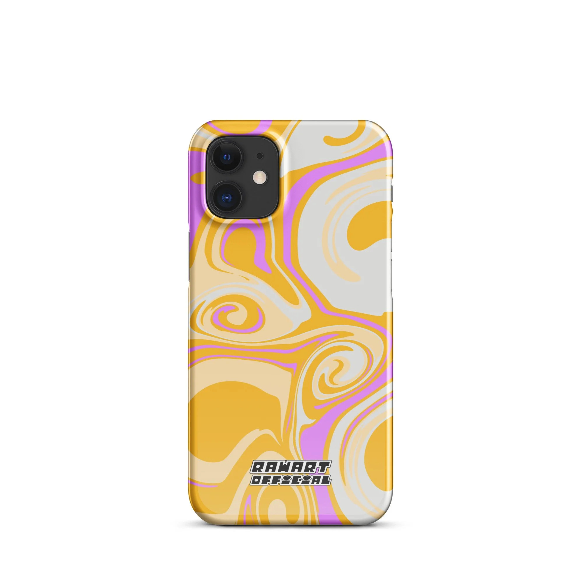 🥭💖 “Mango Swirl” Snap-On iPhone® Case │ Neon Peach-Gold Y2K Gloss Cover 💖🥭 - POP ARTIST @RAWARTOFFICIAL
