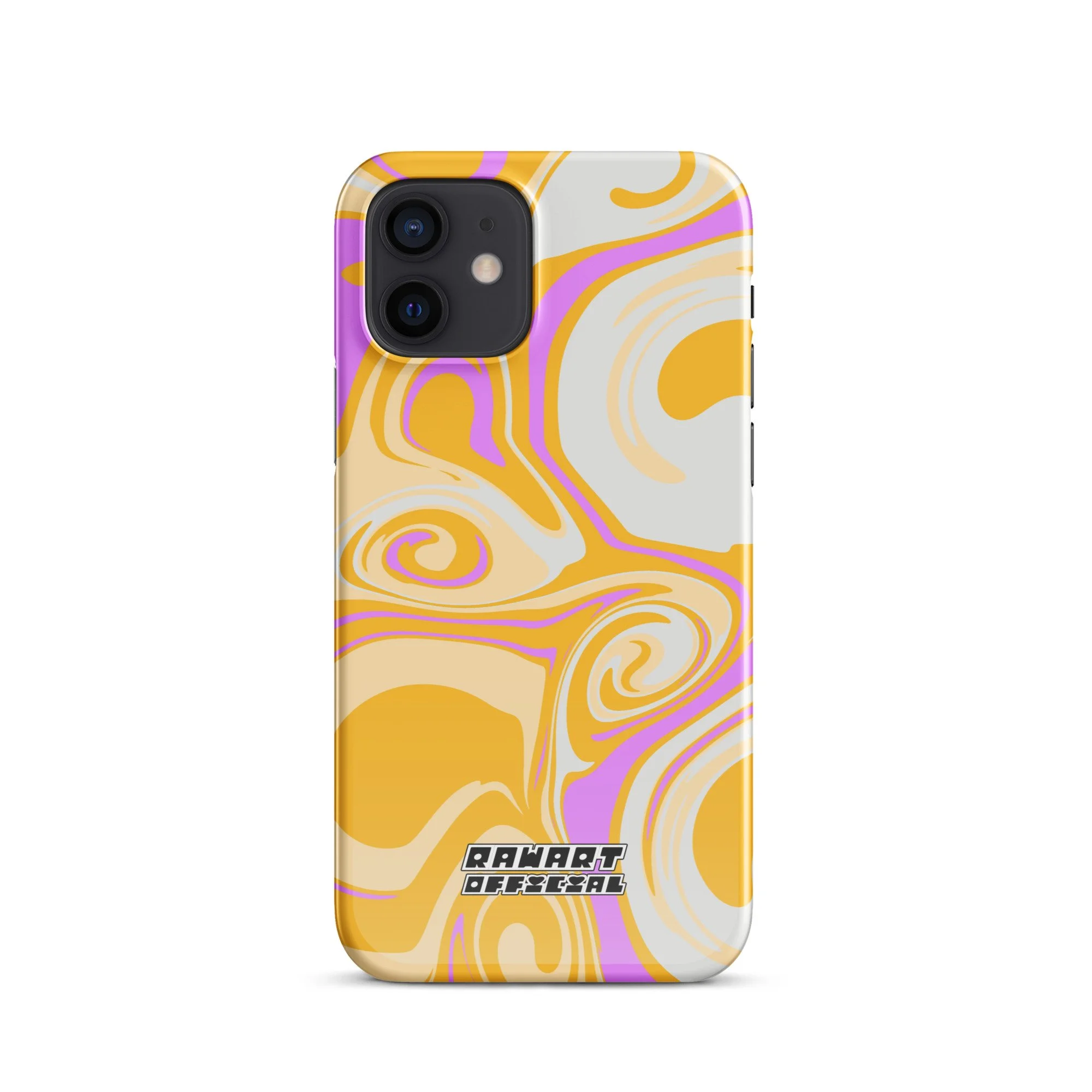 🥭💖 “Mango Swirl” Snap-On iPhone® Case │ Neon Peach-Gold Y2K Gloss Cover 💖🥭 - POP ARTIST @RAWARTOFFICIAL