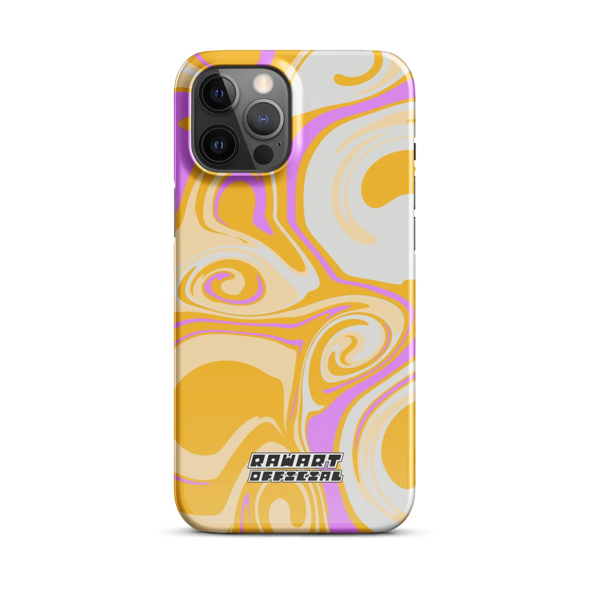 🥭💖 “Mango Swirl” Snap-On iPhone® Case │ Neon Peach-Gold Y2K Gloss Cover 💖🥭 - POP ARTIST @RAWARTOFFICIAL