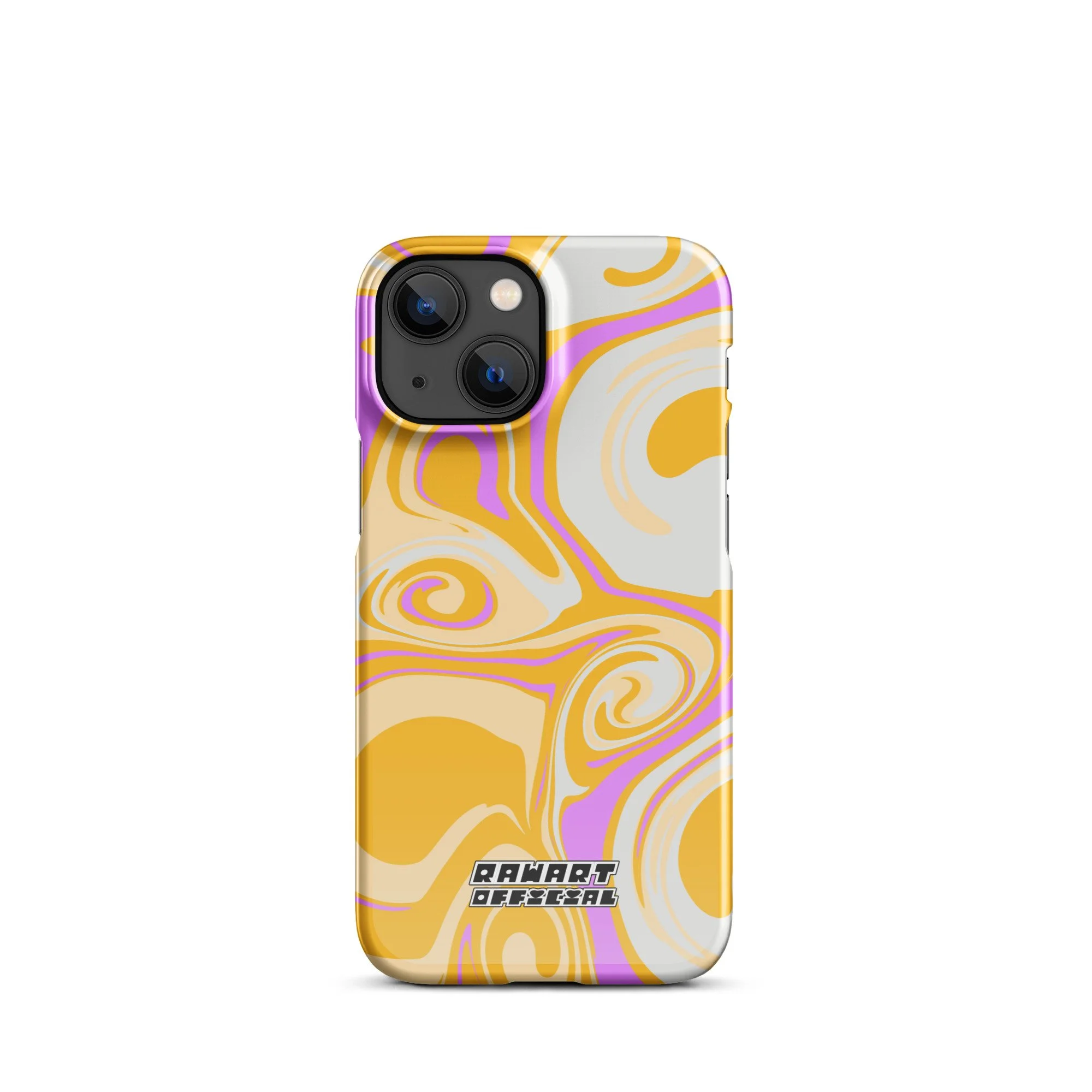 🥭💖 “Mango Swirl” Snap-On iPhone® Case │ Neon Peach-Gold Y2K Gloss Cover 💖🥭 - POP ARTIST @RAWARTOFFICIAL