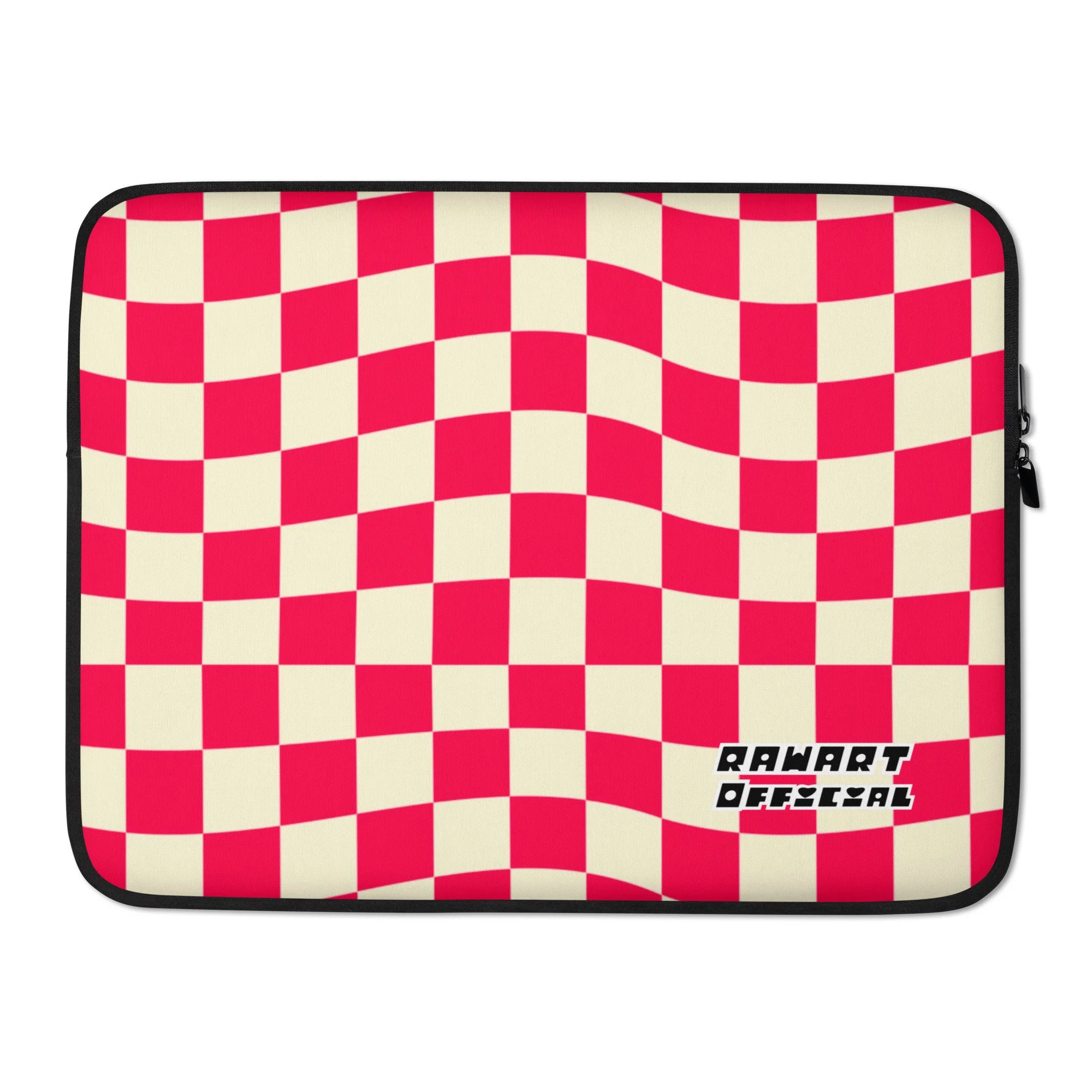 ❤️💻 “Retro Red Check” Laptop Sleeve │ Y2K Skater Girl Laptop Case 💻❤️ - POP ARTIST @RAWARTOFFICIAL