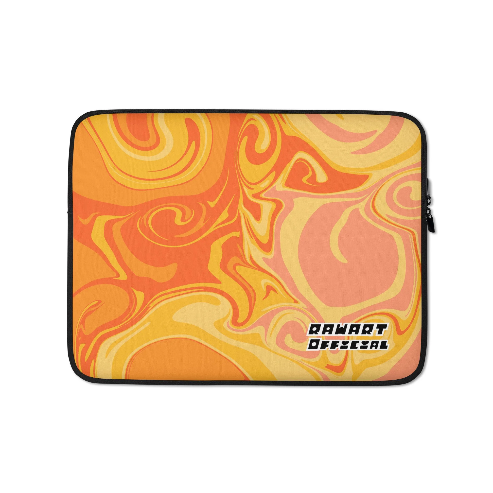 🍊 Orange Lollipop Swirl Laptop Sleeve | Citrus Core Energy - POP ARTIST @RAWARTOFFICIAL