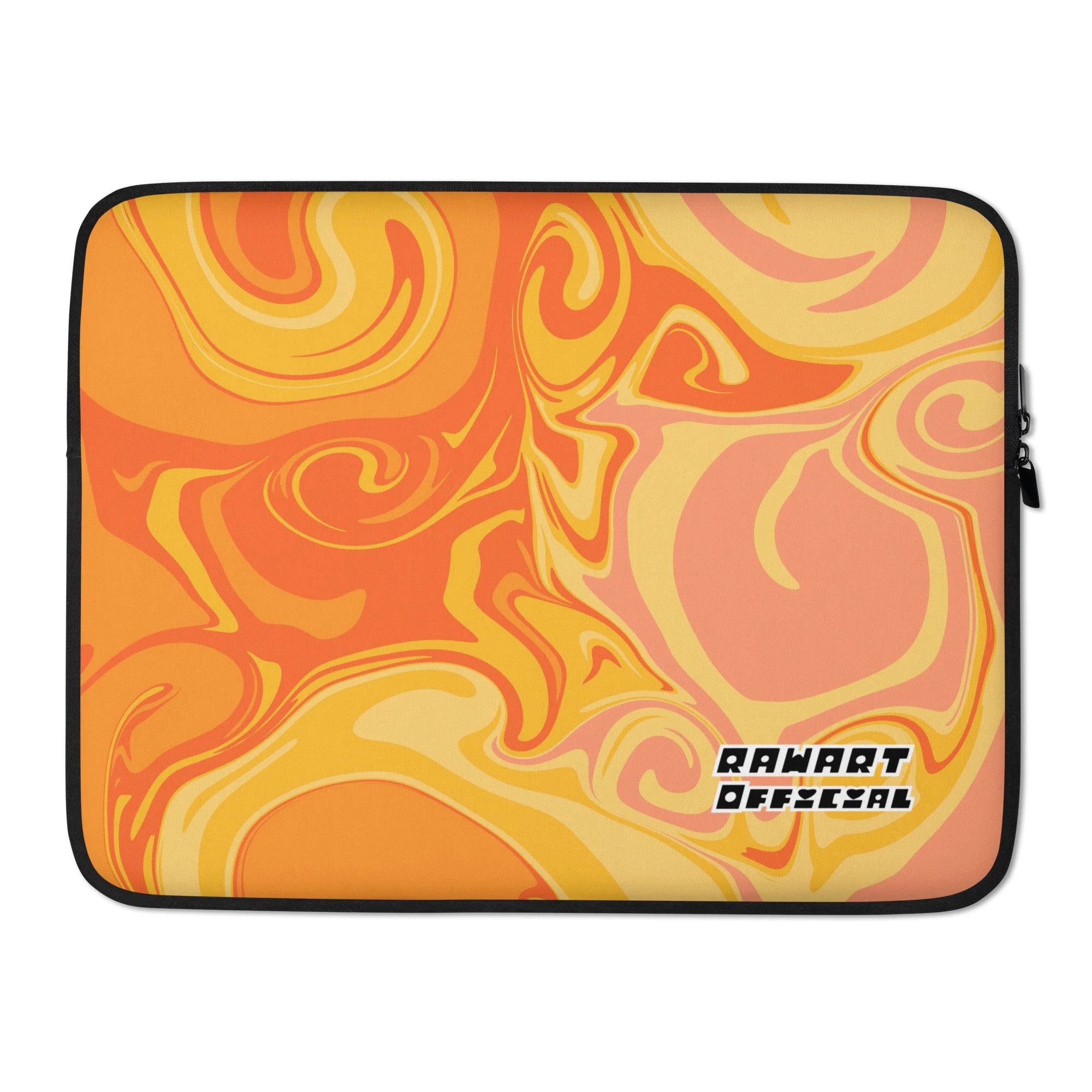 🍊 Orange Lollipop Swirl Laptop Sleeve | Citrus Core Energy - POP ARTIST @RAWARTOFFICIAL