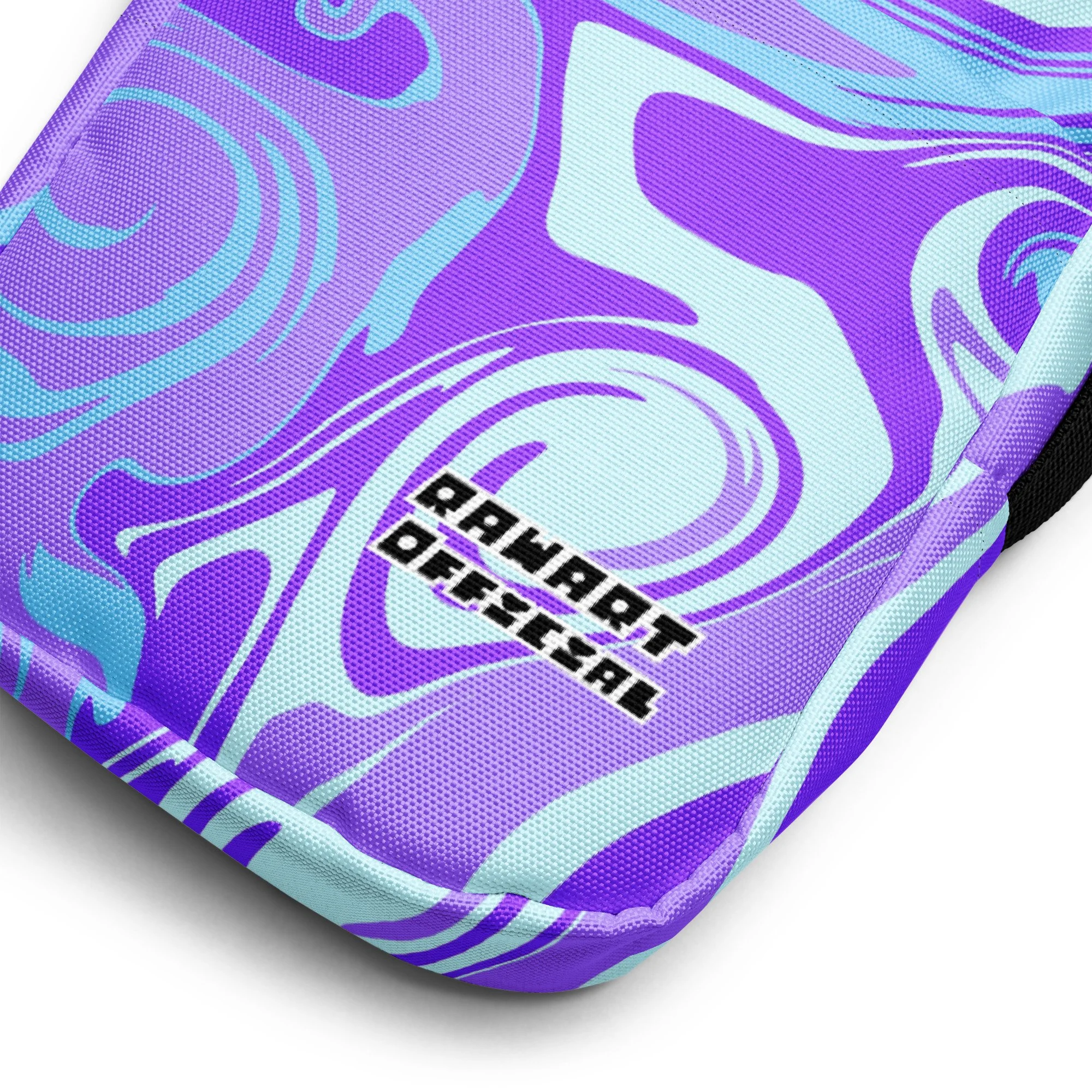 💜 Violet Swirl Utility Crossbody Bag | Dopamine Drip Festival Sling with Y2K Retro Print - POP ARTIST @RAWARTOFFICIAL