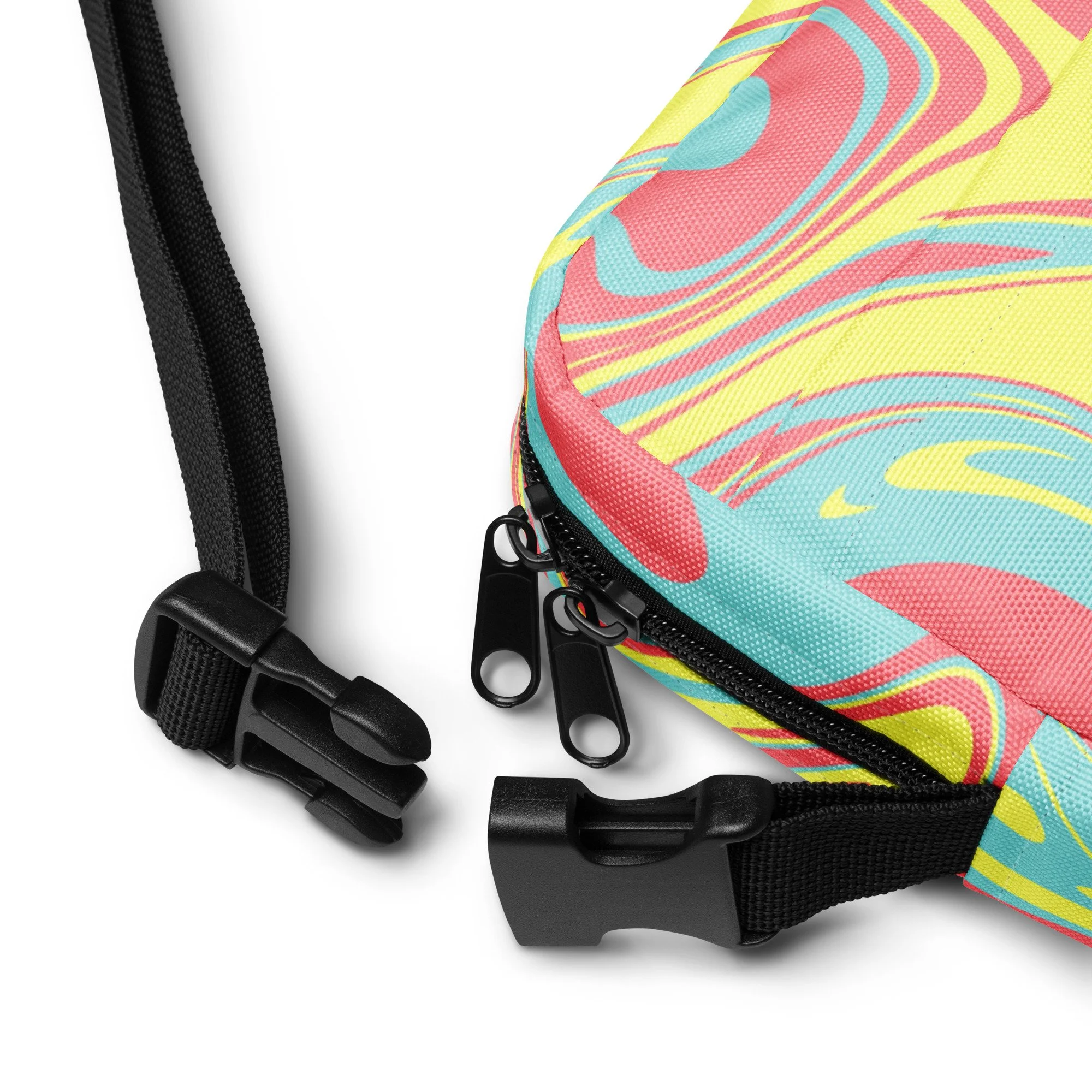 🌈🌀 Psychedelic Swirl Utility Crossbody Bag | Y2K Neon Marble Festival Satchel 🔥✨ - POP ARTIST @RAWARTOFFICIAL