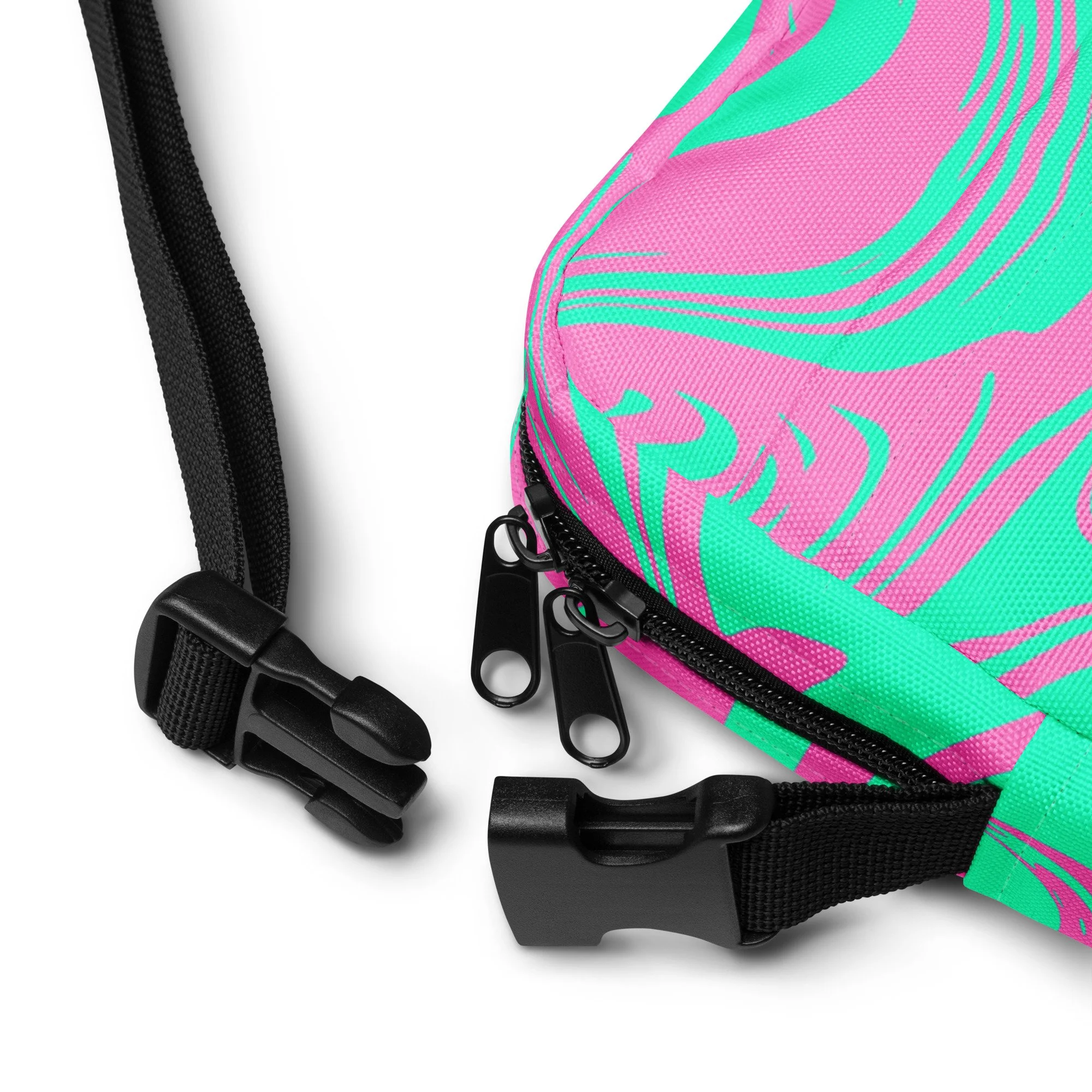 💚💗 Mint Bubblegum Swirl Utility Crossbody Bag | Y2K Festival Pouch for Baddies on the Go - POP ARTIST @RAWARTOFFICIAL