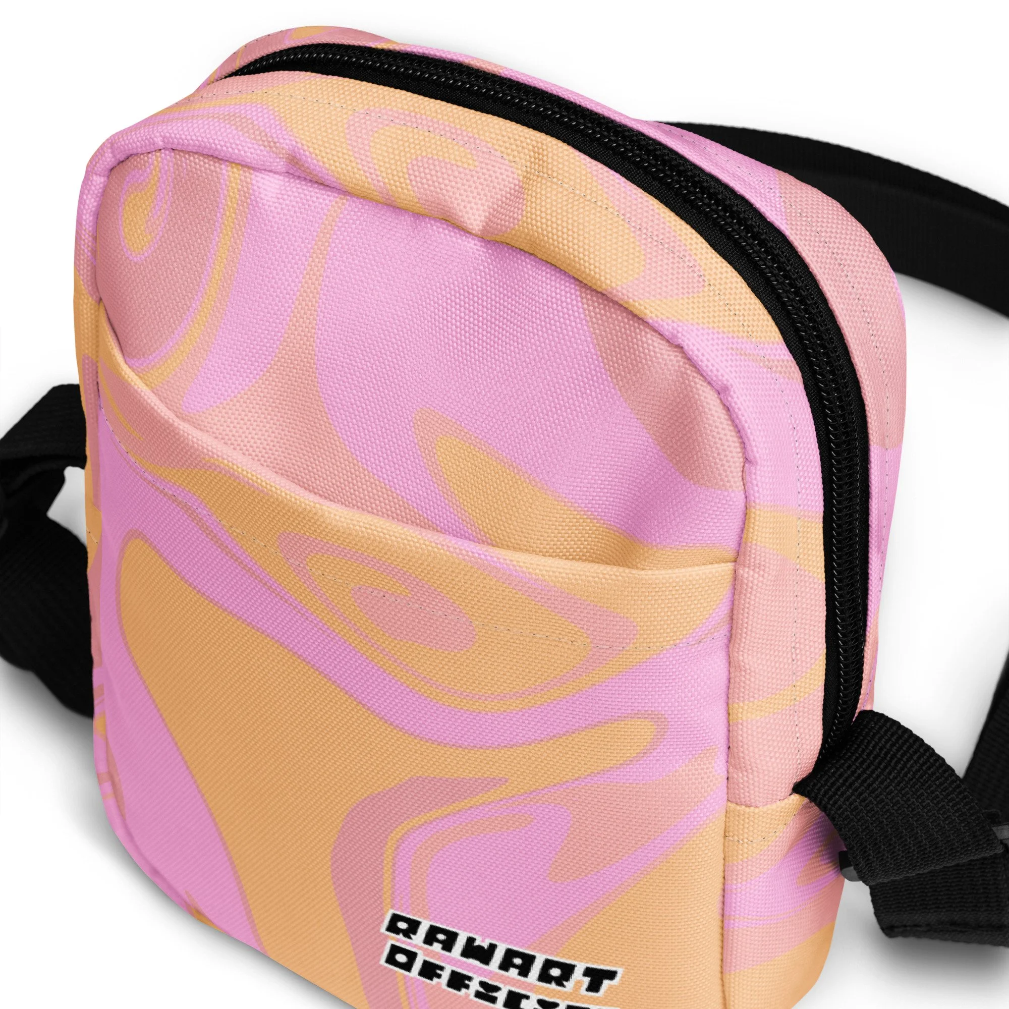 💖 Nude Swirl Utility Crossbody Bag | Peachy Minimalist Festival Sling by RAW ART Official - POP ARTIST @RAWARTOFFICIAL