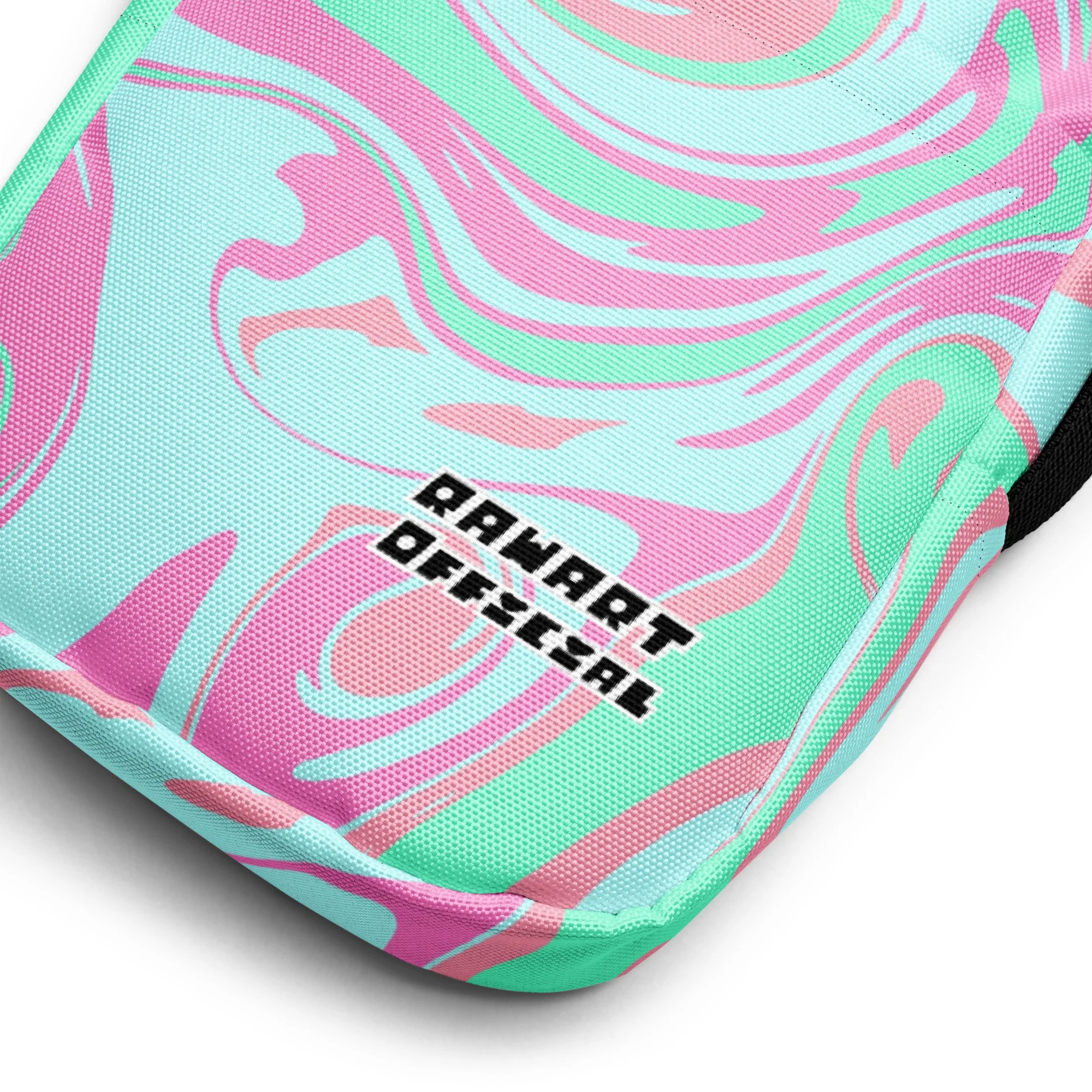 🍭 Cotton Candy Swirl Utility Crossbody Bag | Pastel Festival Mini Bag by RAW ART Official - POP ARTIST @RAWARTOFFICIAL