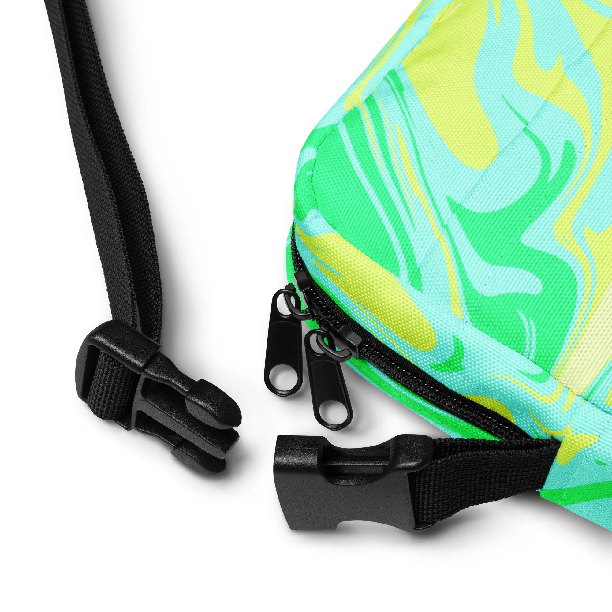 🌞 California Beach Swirl Utility Crossbody Bag | Festival Mini Bag by RAW ART Official - POP ARTIST @RAWARTOFFICIAL