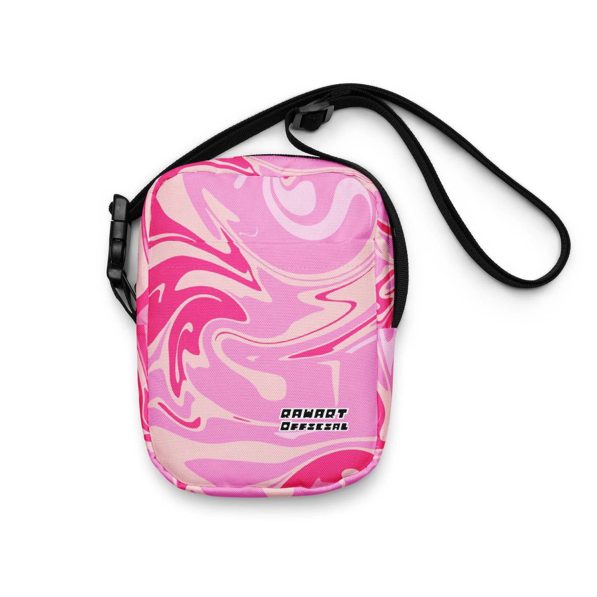 💗 Bubblegum Swirl Utility Crossbody Bag | Y2K Mini Bag by RAW ART Official - POP ARTIST @RAWARTOFFICIAL