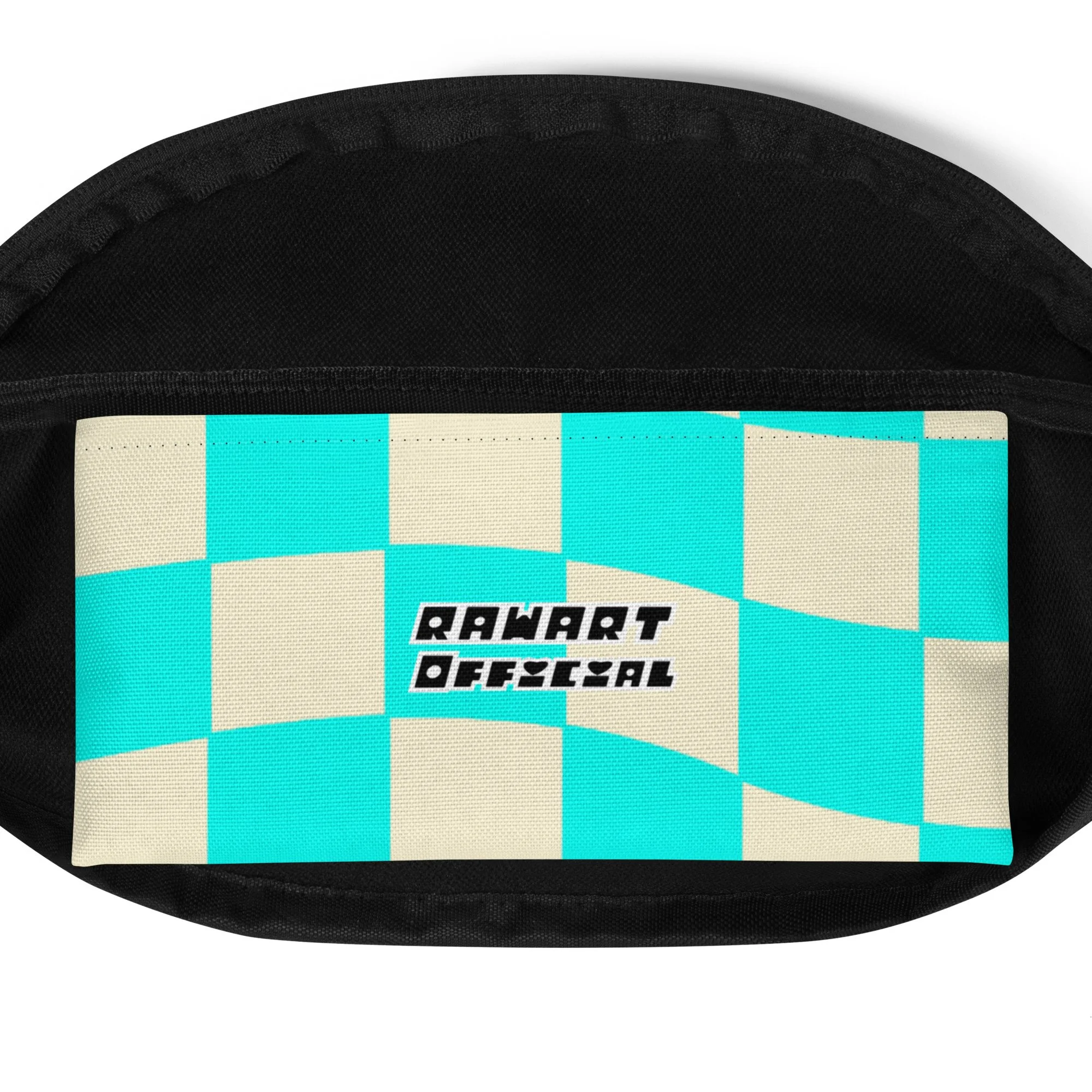Retro Mint Checkered Print Fanny Pack - POP ARTIST @RAWARTOFFICIAL