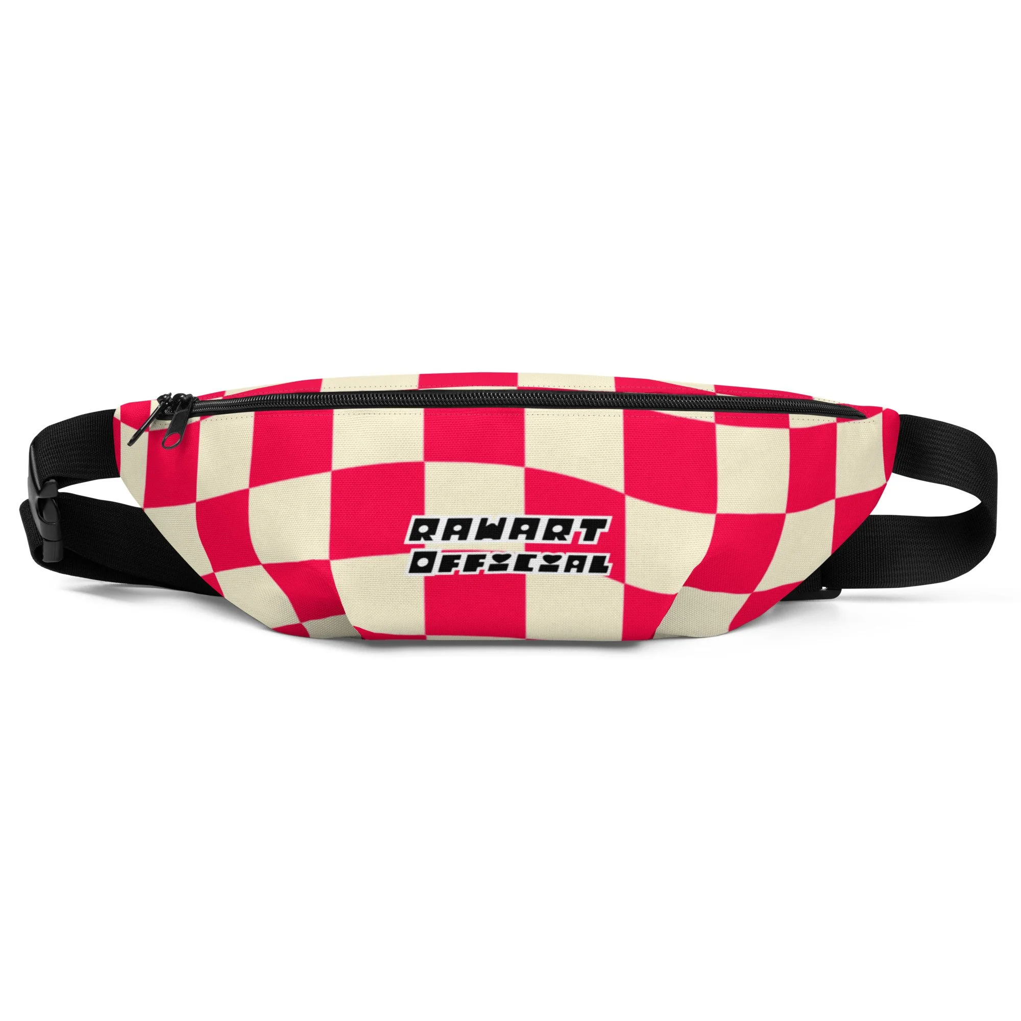 Retro Red Checkered Print Fanny Pack - POP ARTIST @RAWARTOFFICIAL