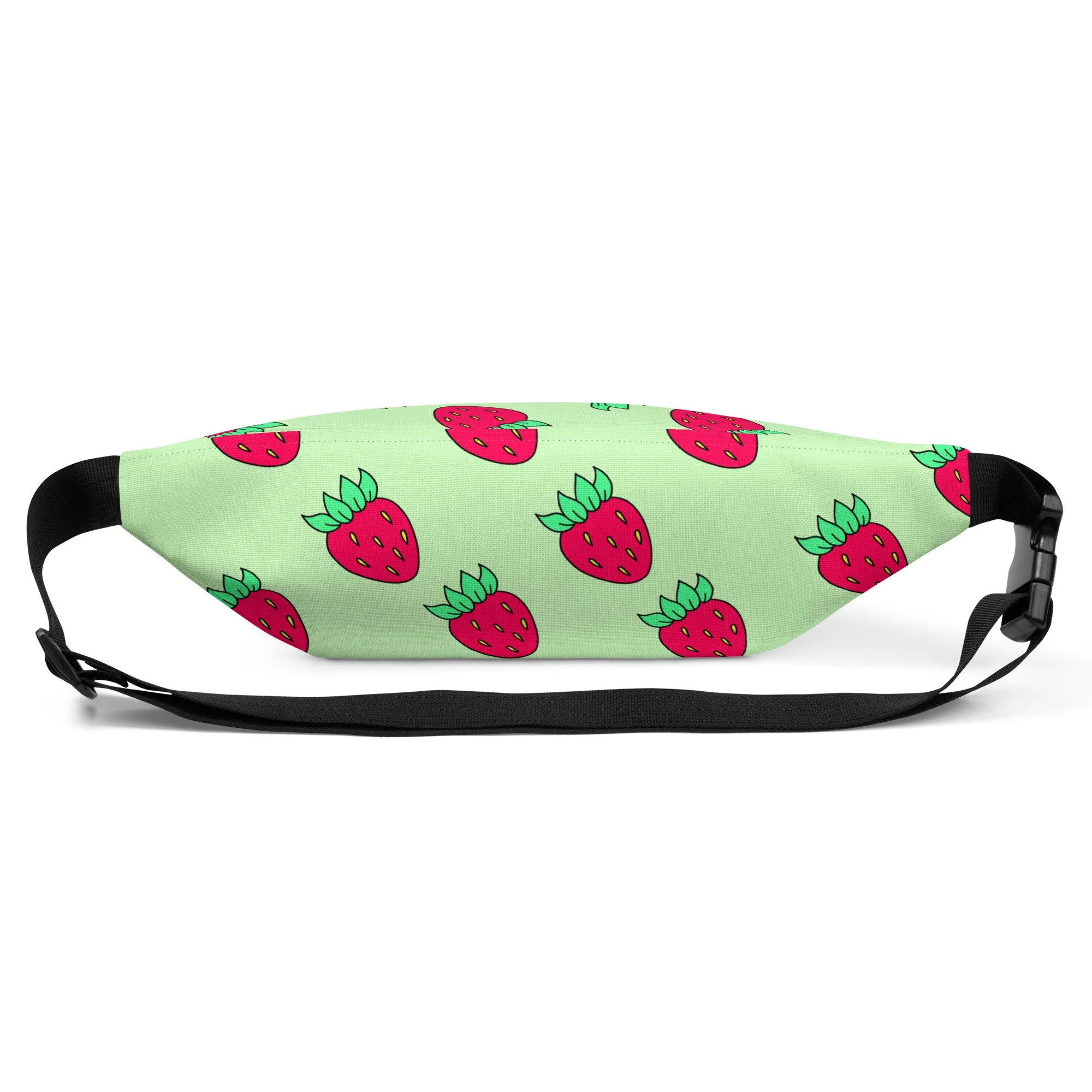 Mint-green Strawberry Y2K Fanny Pack – Water-Resistant Festival Waist Bag, Kawaii Streetwear by RAW ART Official - POP ARTIST @RAWARTOFFICIAL