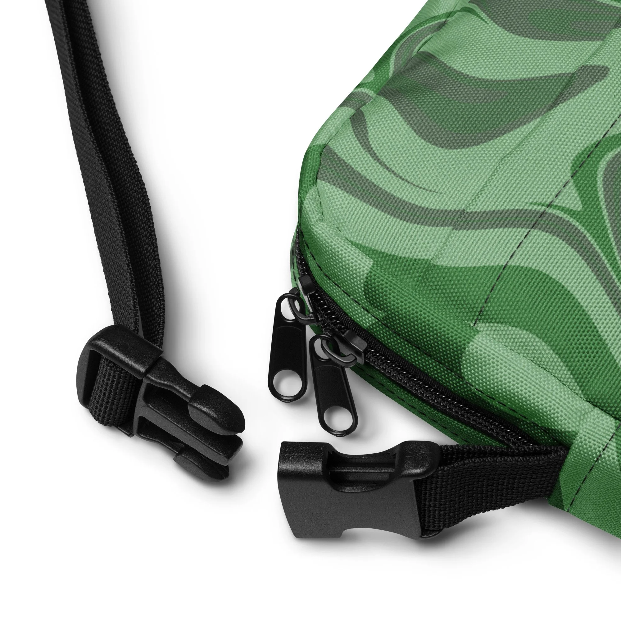 Army Green Swirl Utility Crossbody Bag | Rugged Y2K Mini Festival Pouch 🎒💥 - POP ARTIST @RAWARTOFFICIAL
