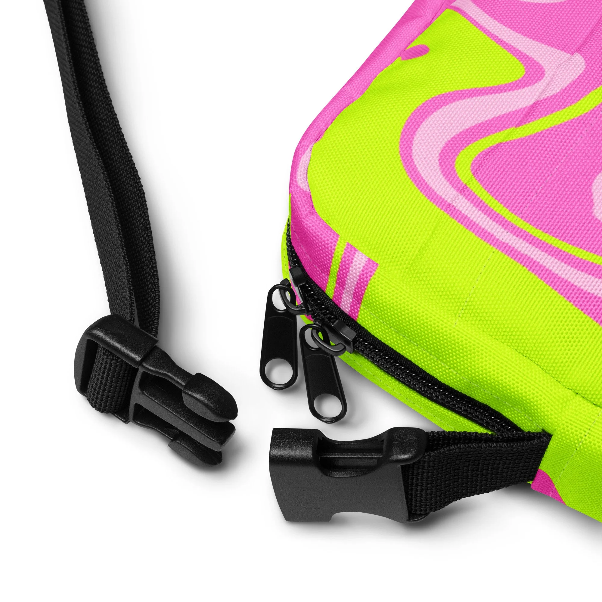 🌸💚 Spring Bloom Swirl Utility Crossbody Bag | Y2K Neon Mini Satchel 💚🌸 - POP ARTIST @RAWARTOFFICIAL