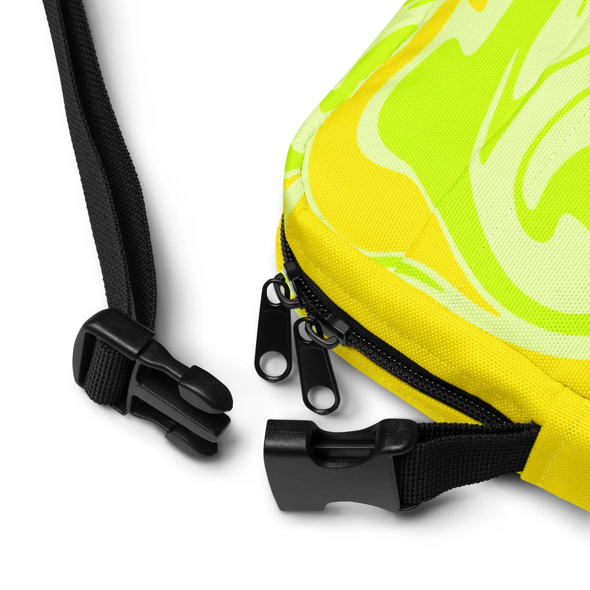 Spring Morning Swirl Utility Crossbody Bag | Neon Green & Yellow Y2K Mini Satchel โ๏ธ๐ - POP ARTIST @RAWARTOFFICIAL