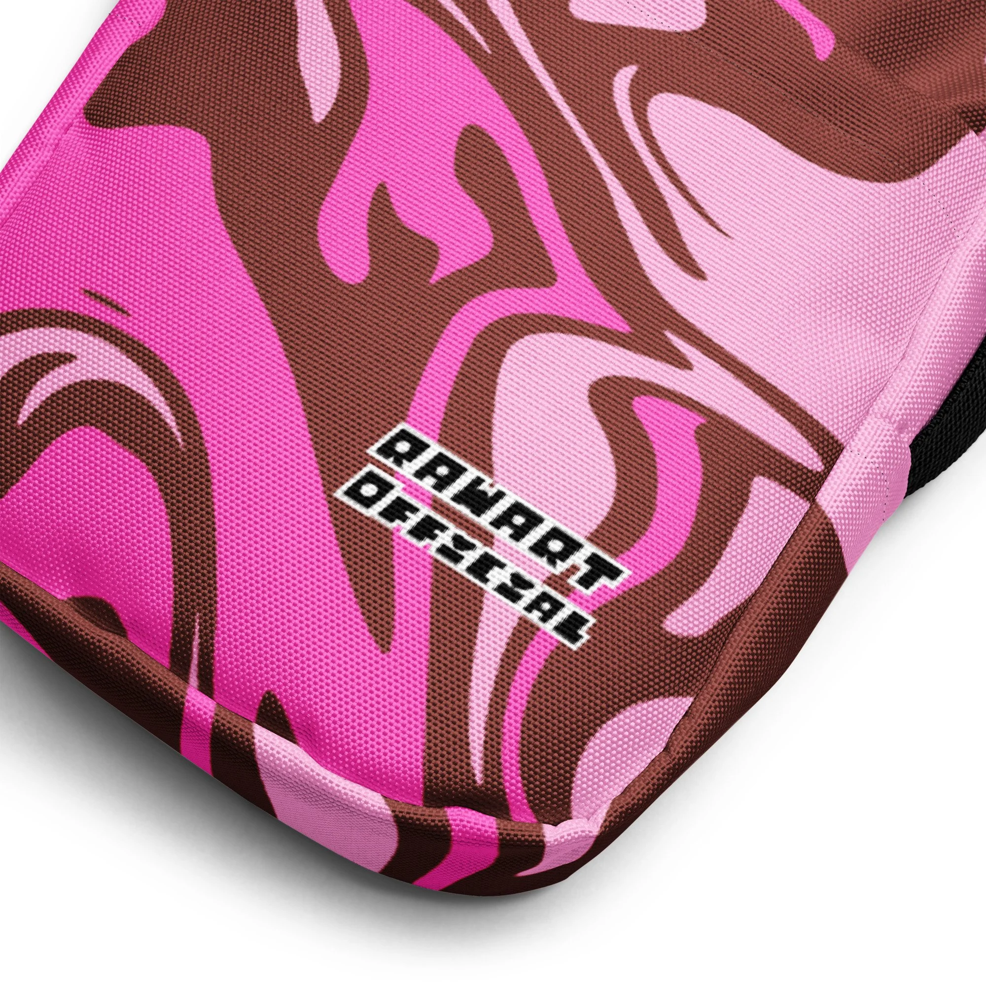 🍫💕 Chocolate Egg Swirl Utility Crossbody Bag | Y2K Pink & Brown Festival Satchel - POP ARTIST @RAWARTOFFICIAL