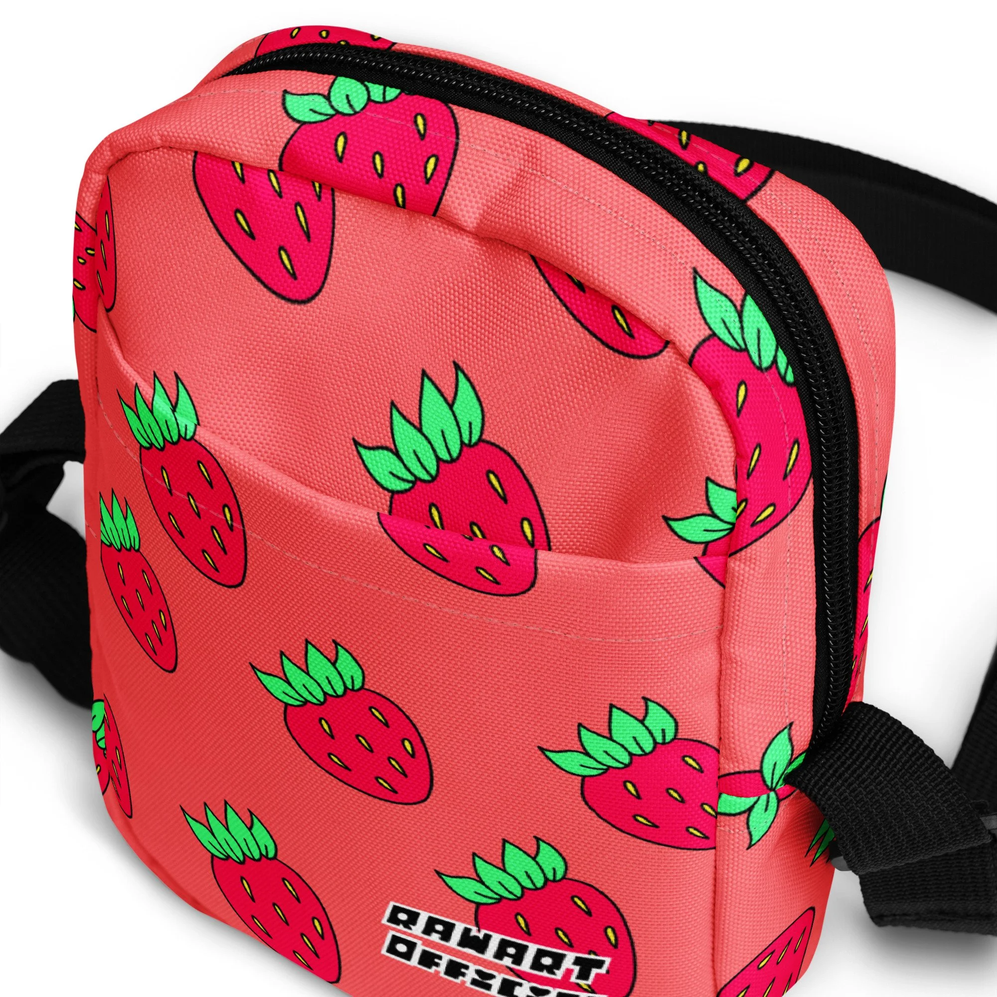 🍓💖 Strawberry Utility Crossbody Bag │ Y2K Cute Red Mini Satchel 🍓✨ - POP ARTIST @RAWARTOFFICIAL