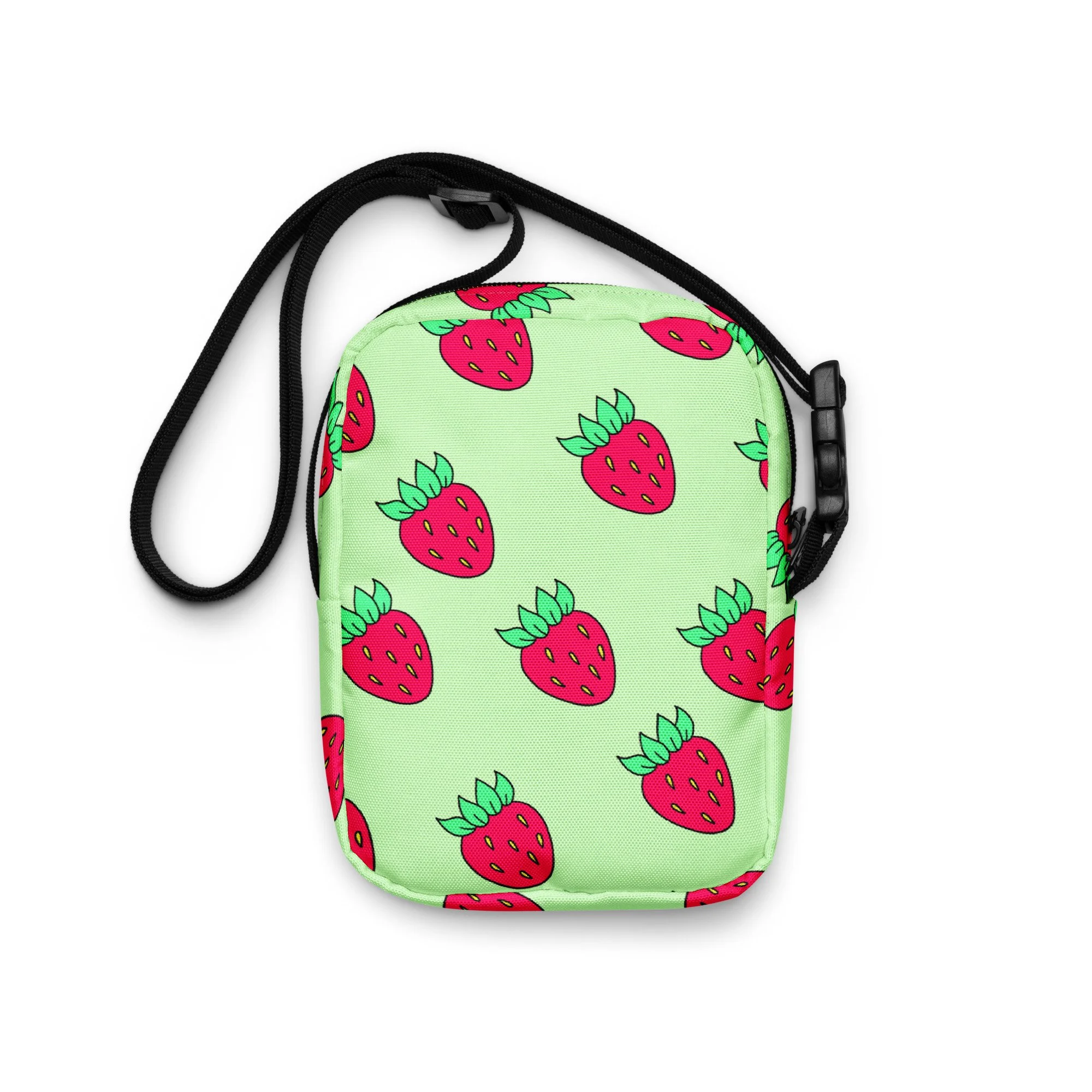 Fresh Strawberry Y2K Crossbody Bag – Water-Resistant Mini Utility Pouch for Festivals & Travel - POP ARTIST @RAWARTOFFICIAL