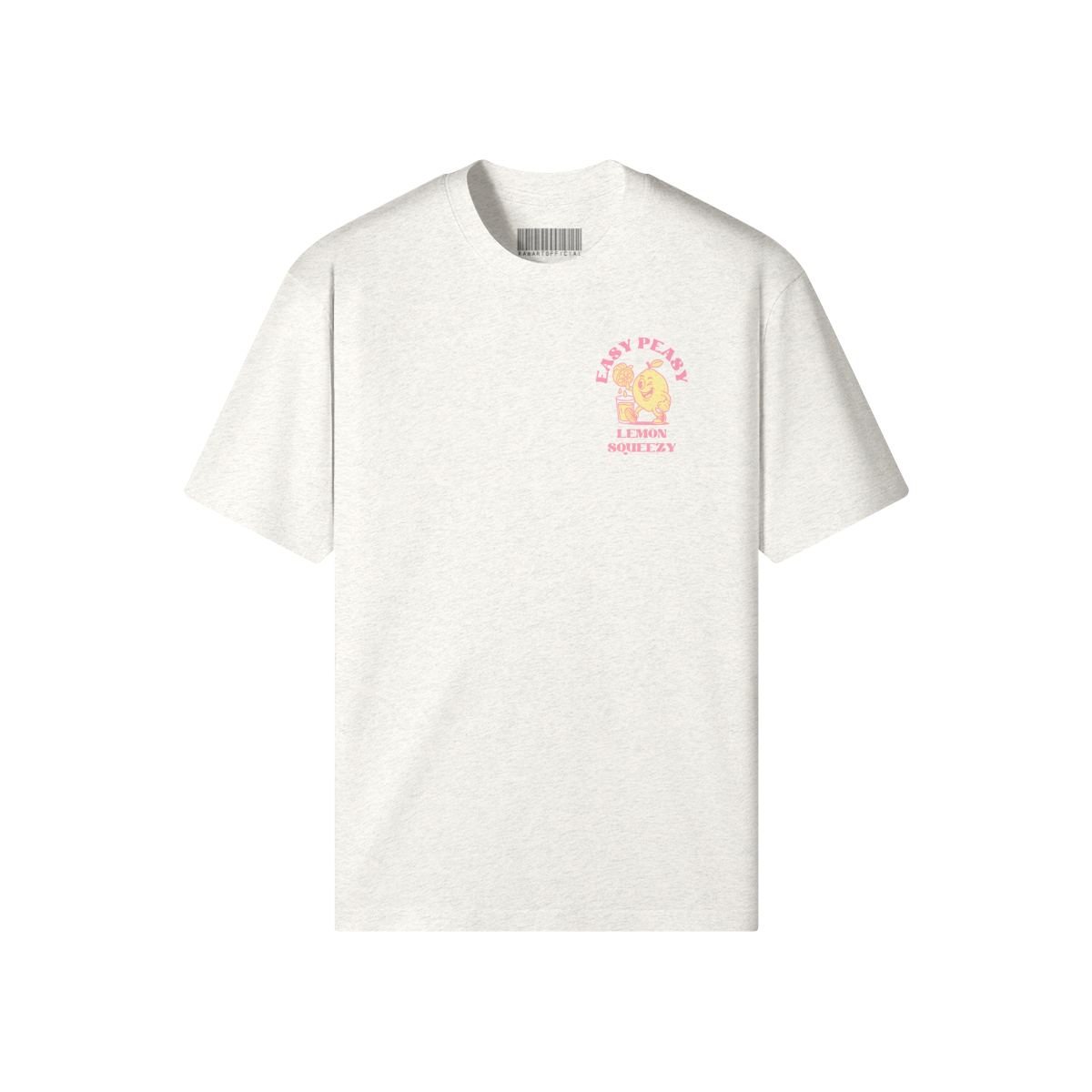 Retro lemon graphic tee with “Easy Peasy Lemon Squeezy” text in pink
