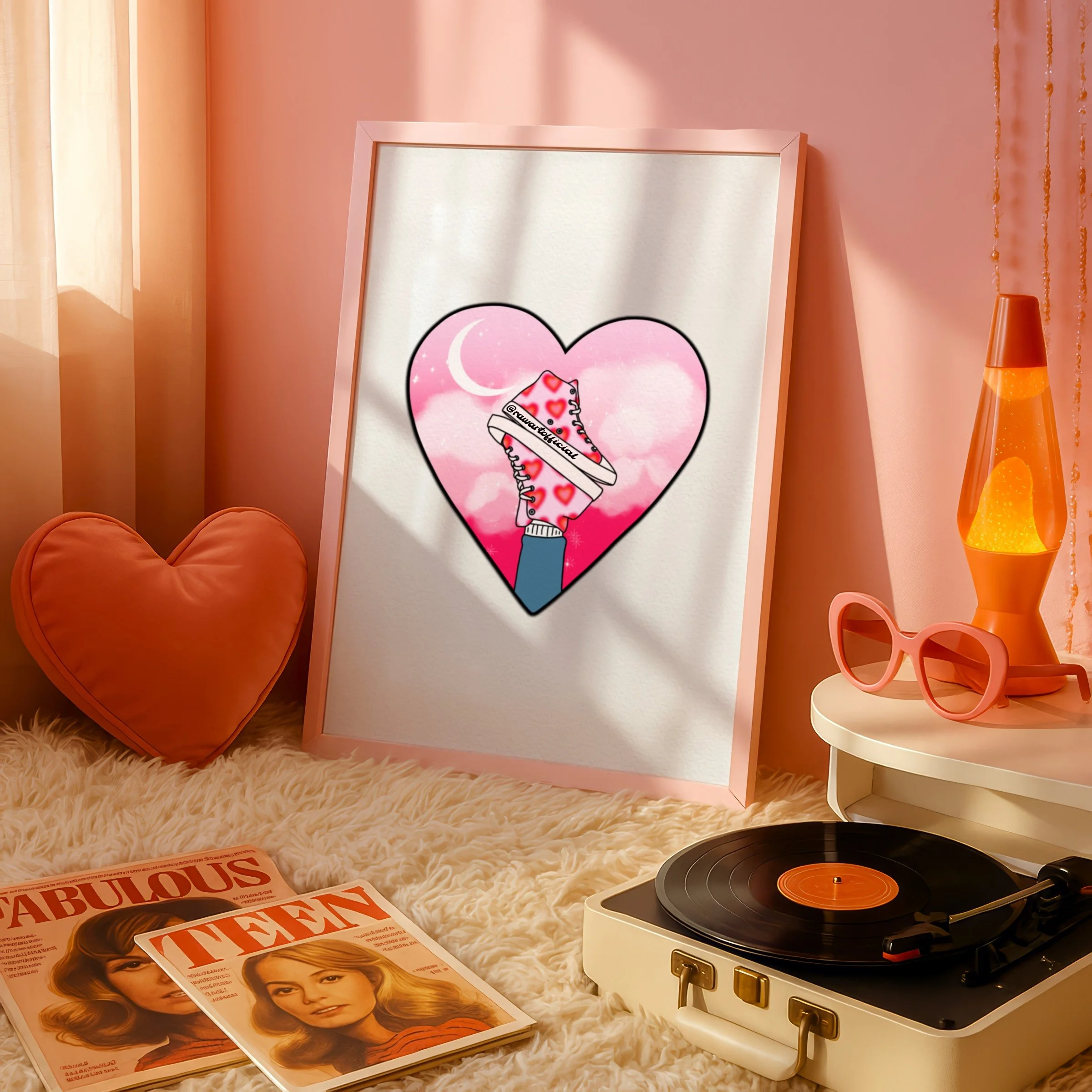 🖼️ Acid Heart Valentine Sneaker Matte Print - POP ARTIST @RAWARTOFFICIAL
