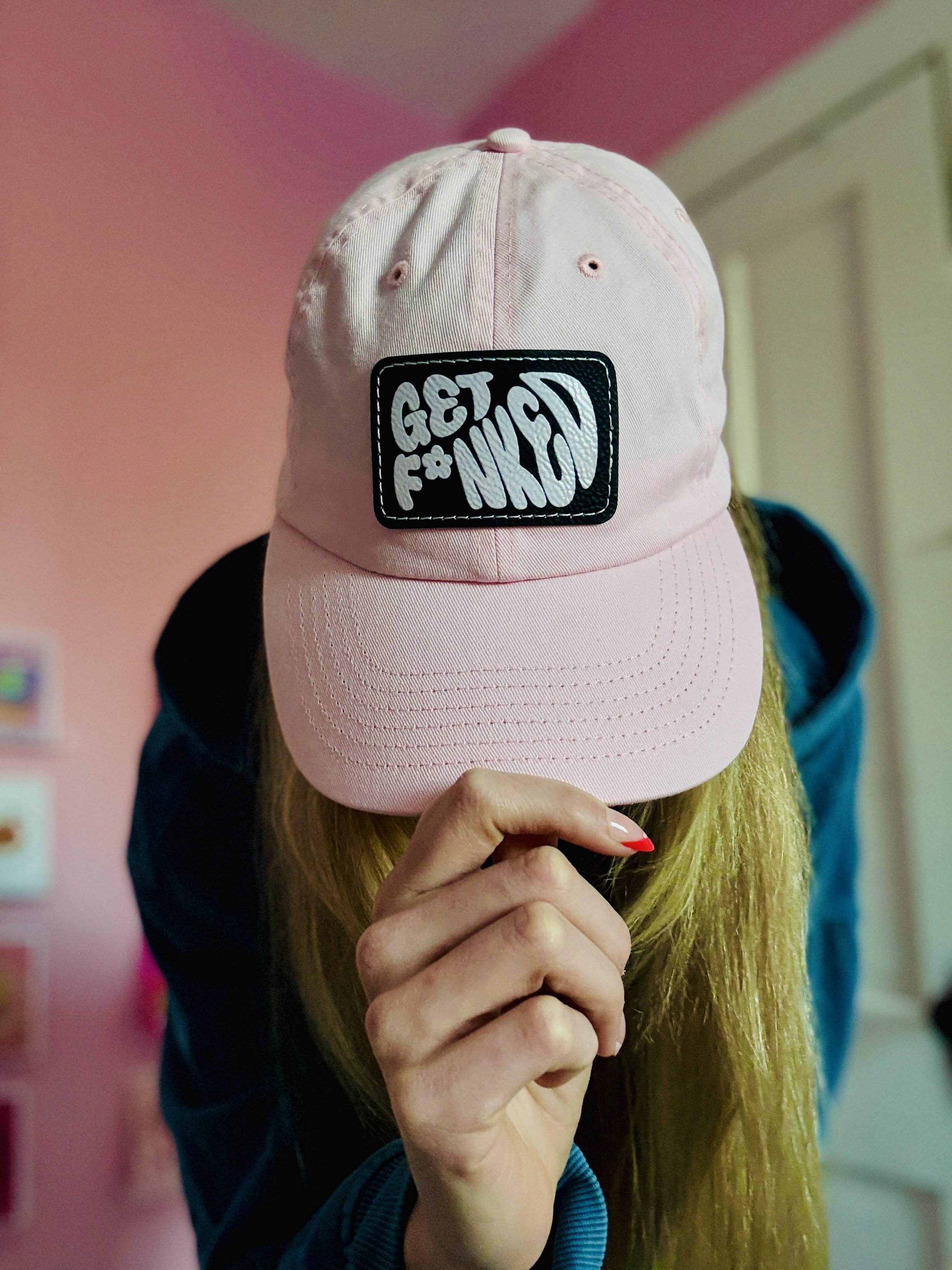 Get F*nked Pink Dad Hat – Bold Groovy Patch Cap by RAW Art Official