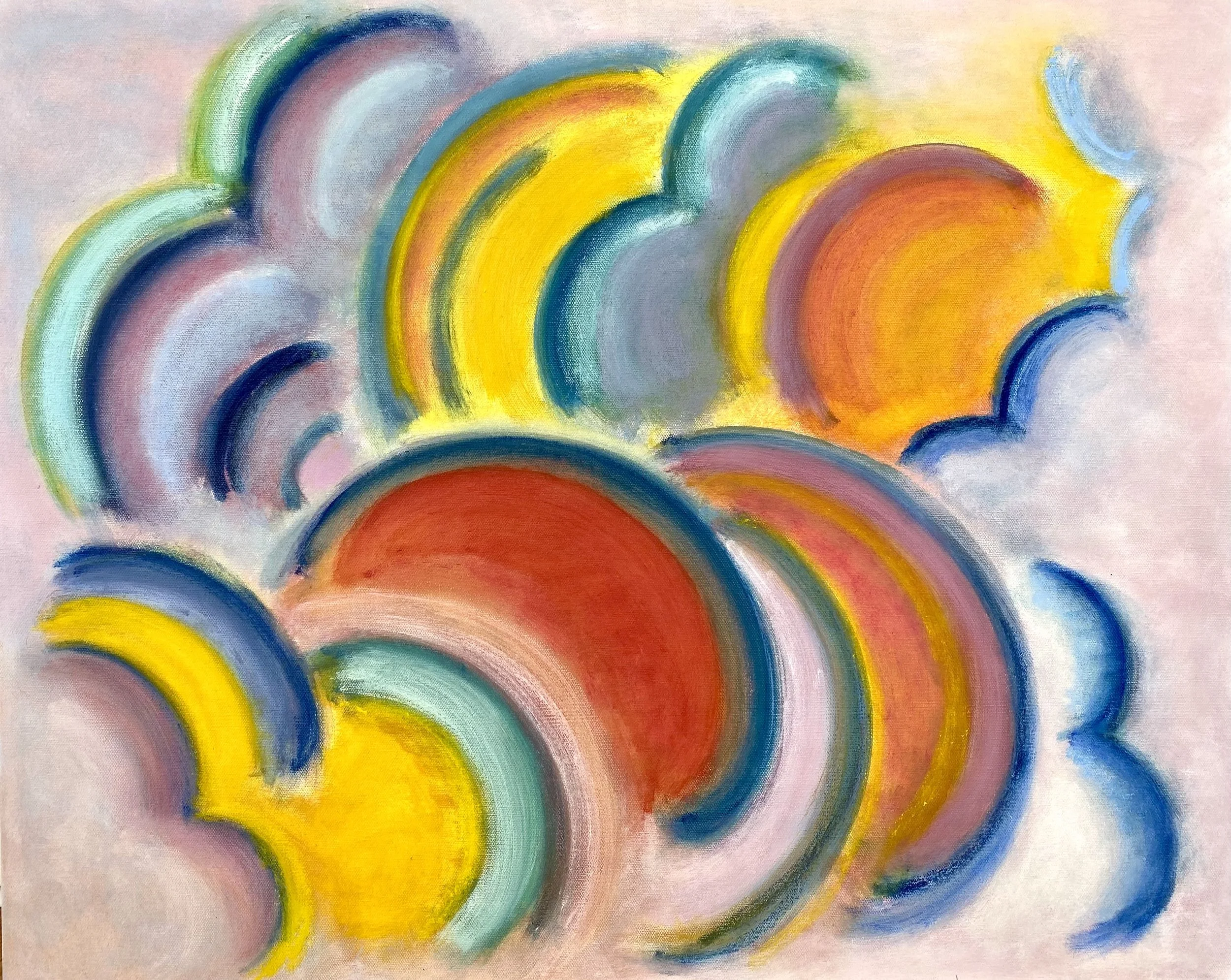 An Hoang "Sun Peek" 2024, oil on canvas, 24" x 30"