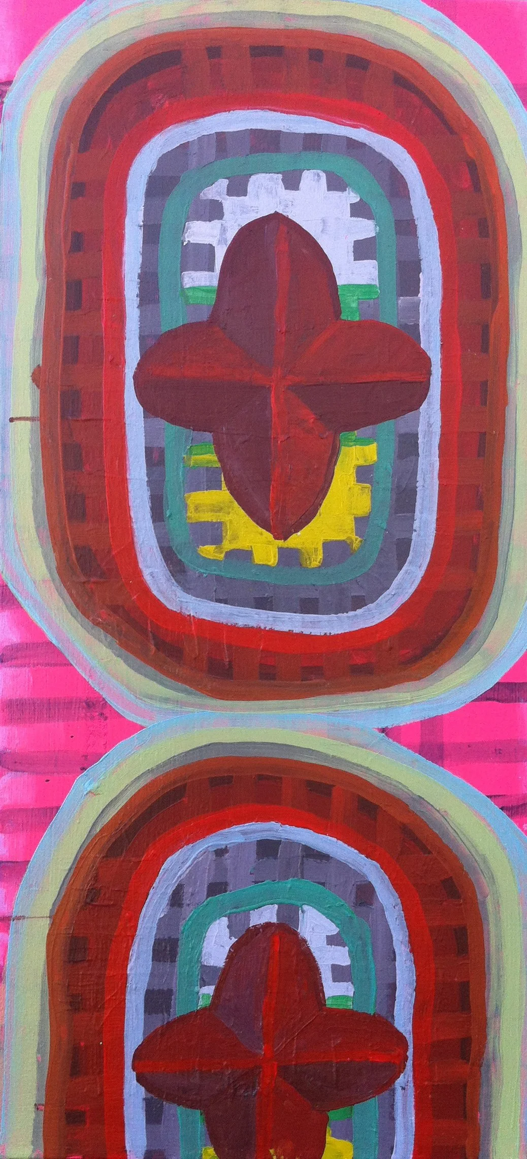 Cat Balco "Royal Racket" 2012, acrylic on canvas, 36” x 17” 