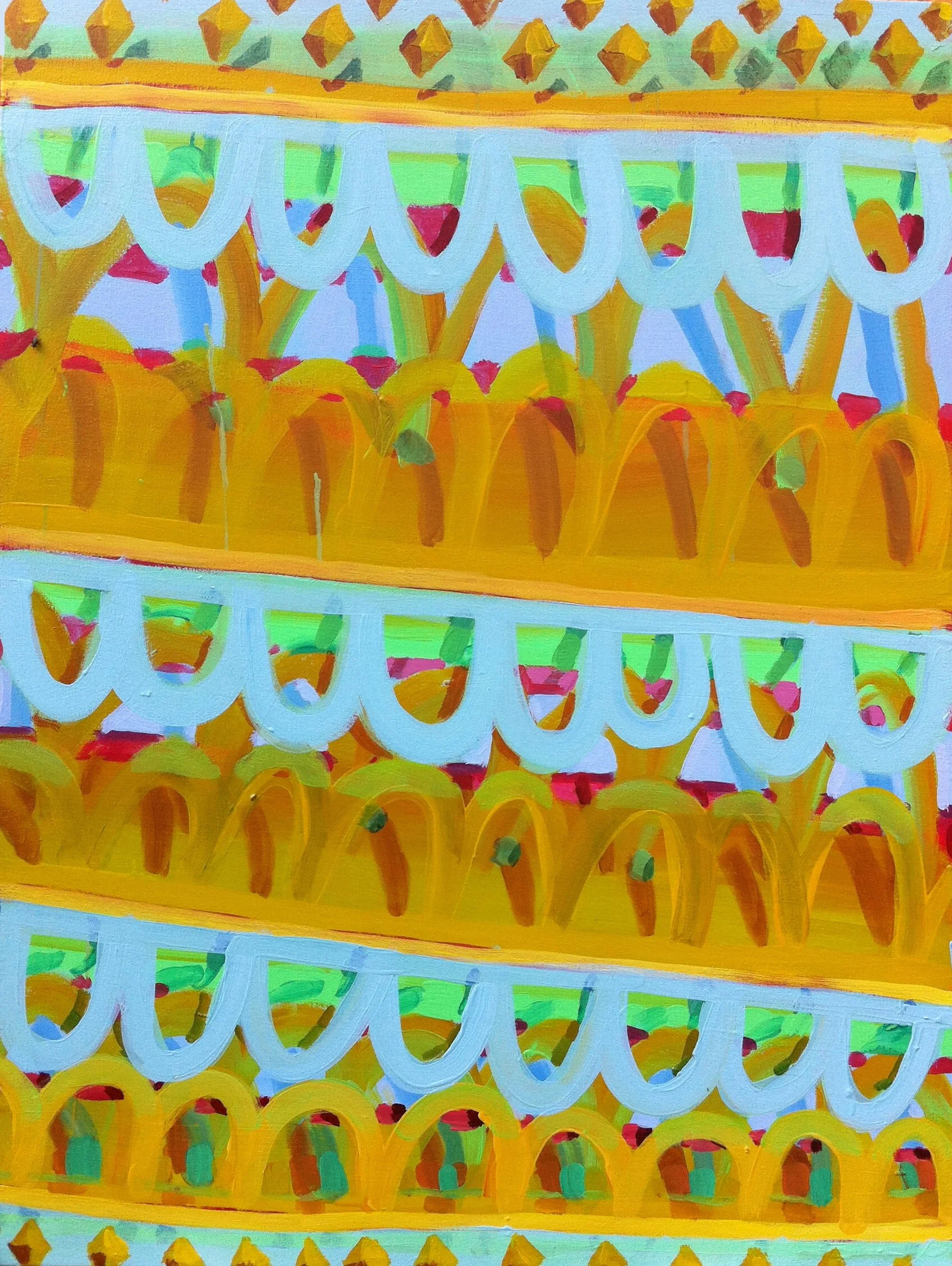 Cat Balco "Green Waves" 2012, acrylic on canvas, 40” x 30” 