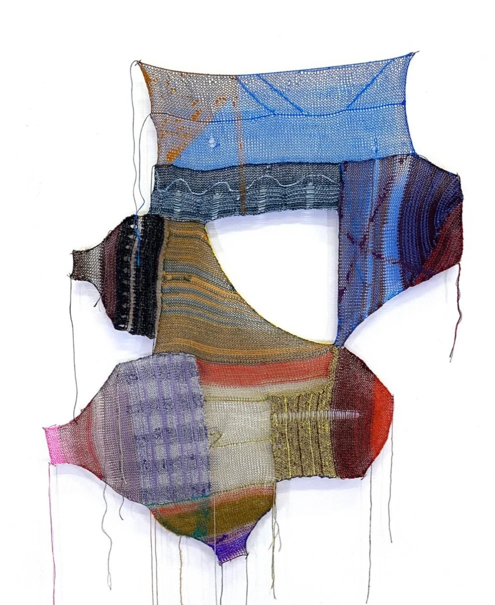 Melissa Dadourian "Boobs And Bumps"
2022, hand-machine knitted thread, acrylic paint, T-pins, 36" x 28" x 2"