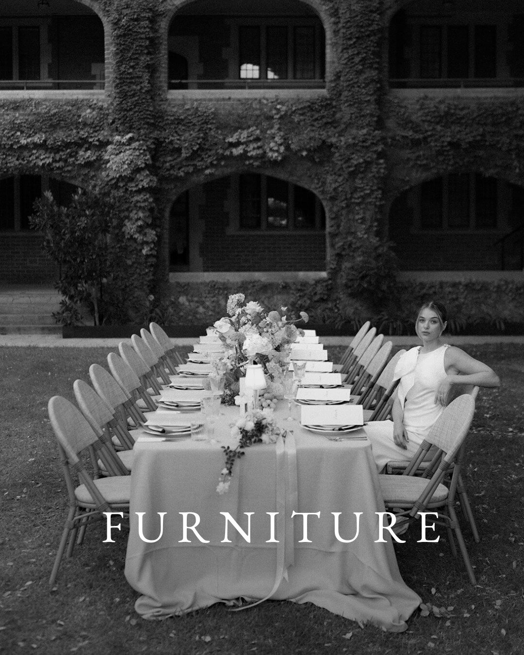 // Furniture Hire //
ㅤ
Striking the perfect balance between a functional yet elegant suite of furniture is something we take pride in here at Tp and co. We&rsquo;ve done enough weddings and events in our time to know both you and your guests notice t