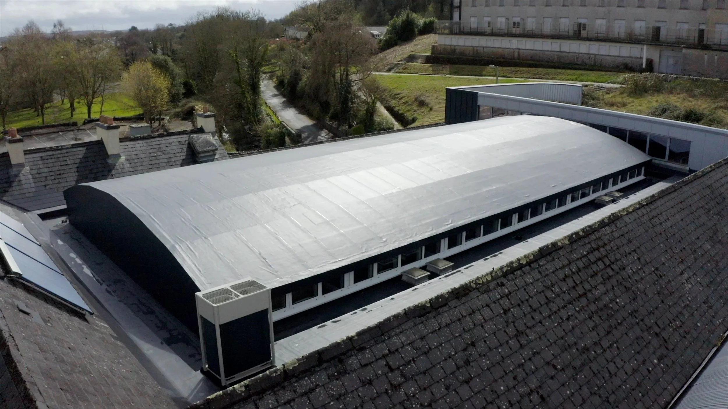 Image of the new and completed Foynes Flying Boat Museum's Roof