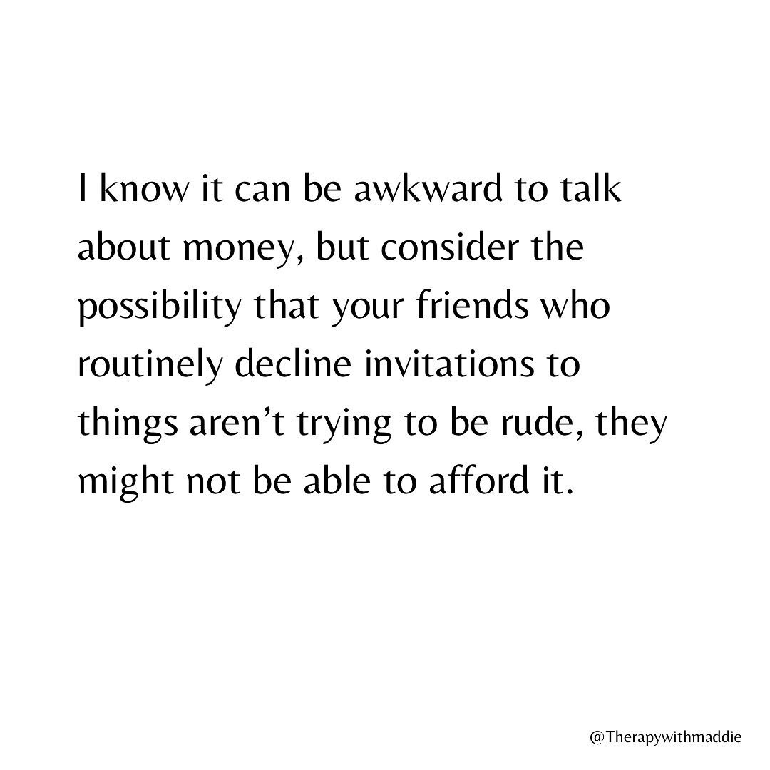 Money is awkward. We never really know someone&rsquo;s financial situation unless they tell us directly. I&rsquo;m talking about this today because it comes up A LOT in sessions with my clients. I have a lot of clients who talk about feeling frustrat