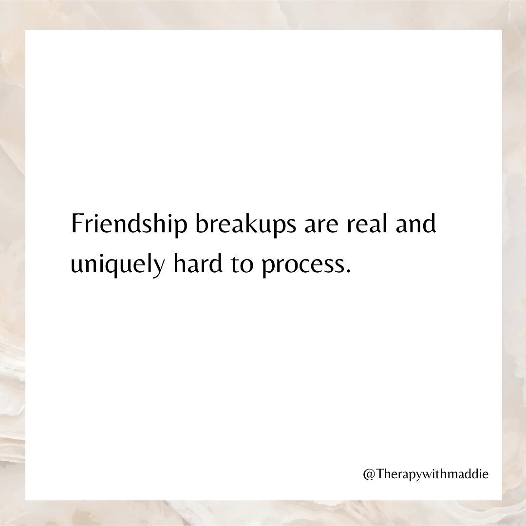 Friendship breakups don&rsquo;t get the press they deserve. Friendship breakups are real and sometimes even harder than a romantic breakup depending on the quality of the friendship.
.
.

I think part of the problem is that our society devalues frien