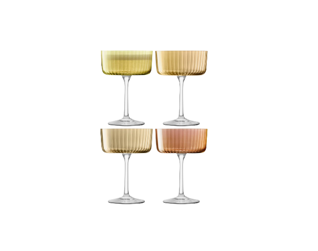 Amber Champagne Glass Set 4