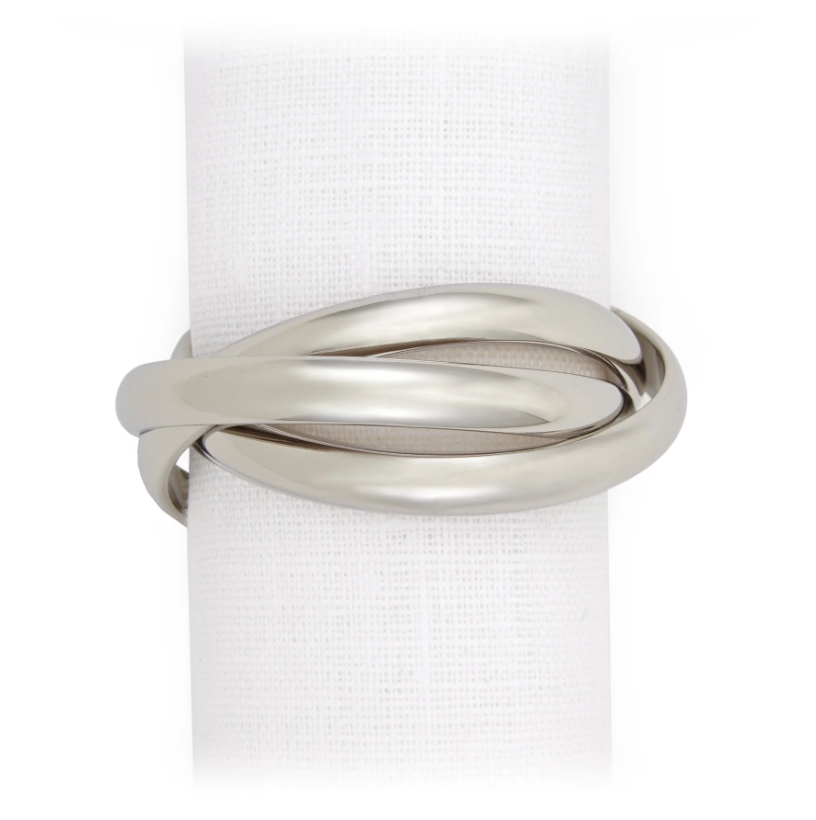 Platinum Napkin Ring Set 4