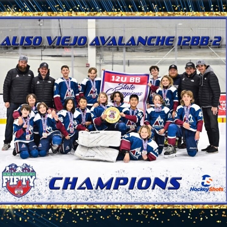 Your 12UBB CAHA State Champions!! 🥇 

Our @av_avalanche_12u_bb2 went undefeated in the CAHA state tournament and won the CAHA State Championship title today. What an amazing accomplishment by these kids and our amazing coaches. Way to end an amazing