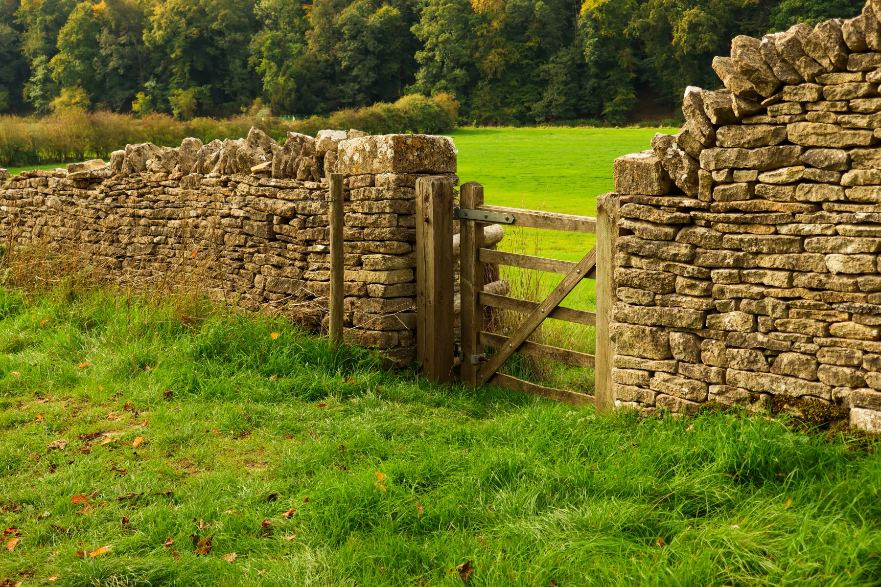 Stone wall and open gate representing clear boundaries that create safety and freedom.