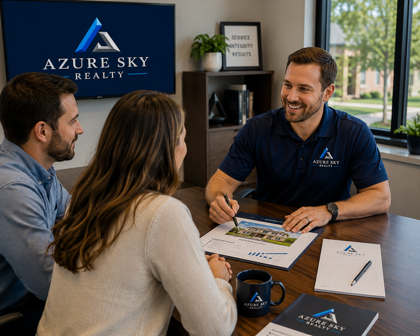 Azure Sky Realty professional reviewing consultation information and preparing recommendations for a client in Central Texas.