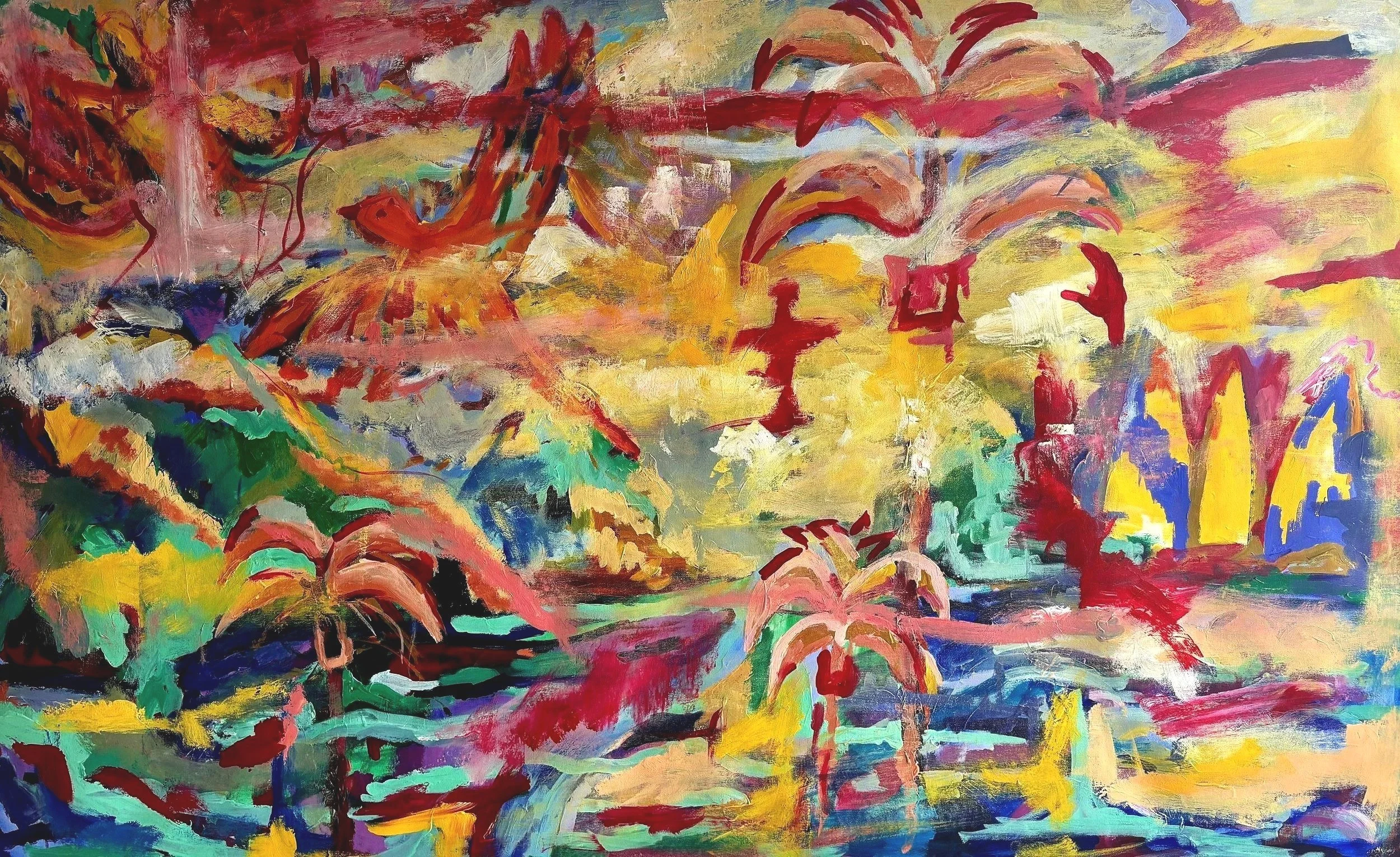  The Fallout  
2025 
38x 62 inches 
Acrylic on Canvas 