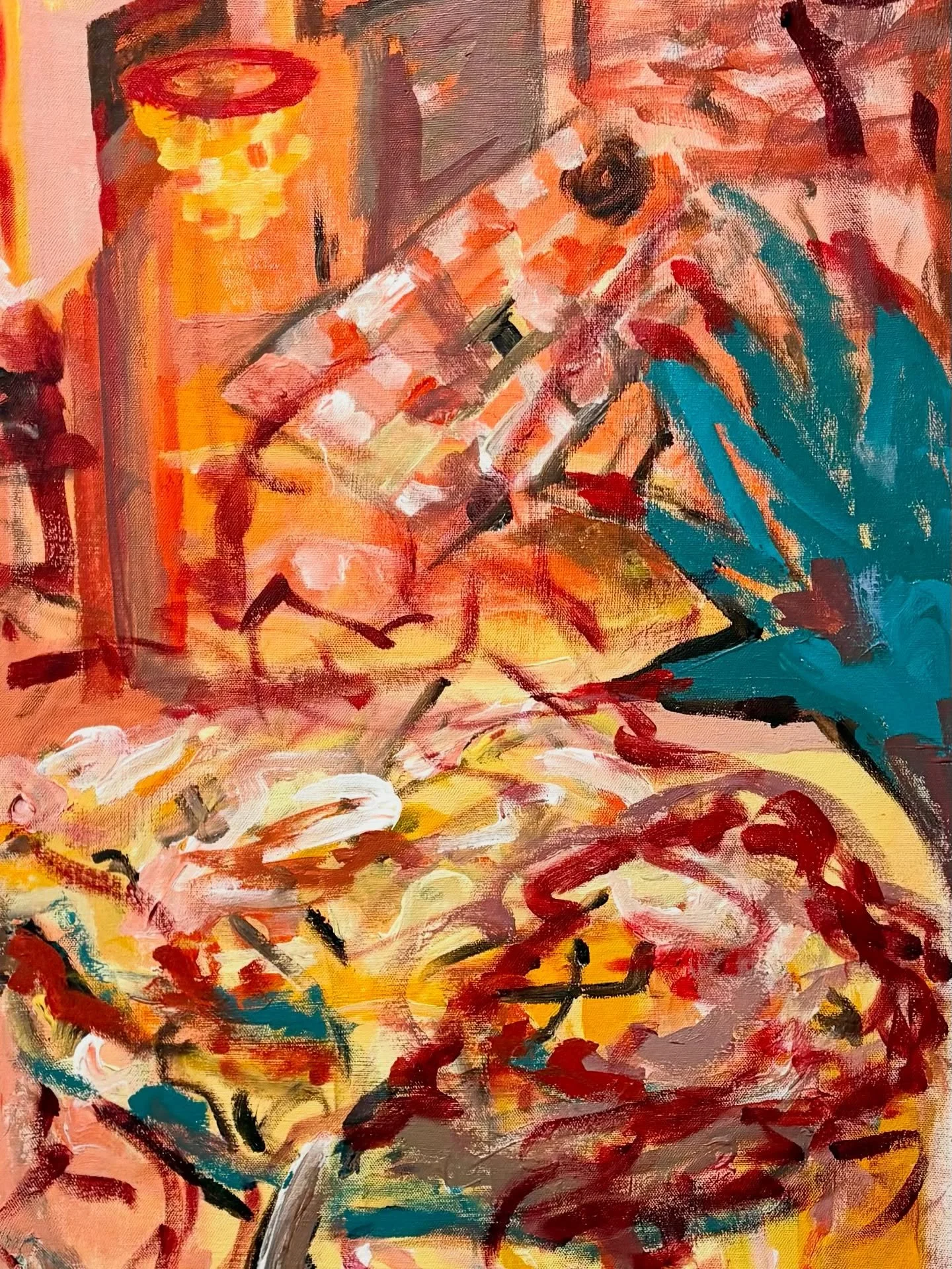Started this piece about 6 months ago back in LA. After countless sessions, it went to painting jail… but this week, I finally cracked it open again here in DUMBO. Feels like LA meets NY meets LA all over again