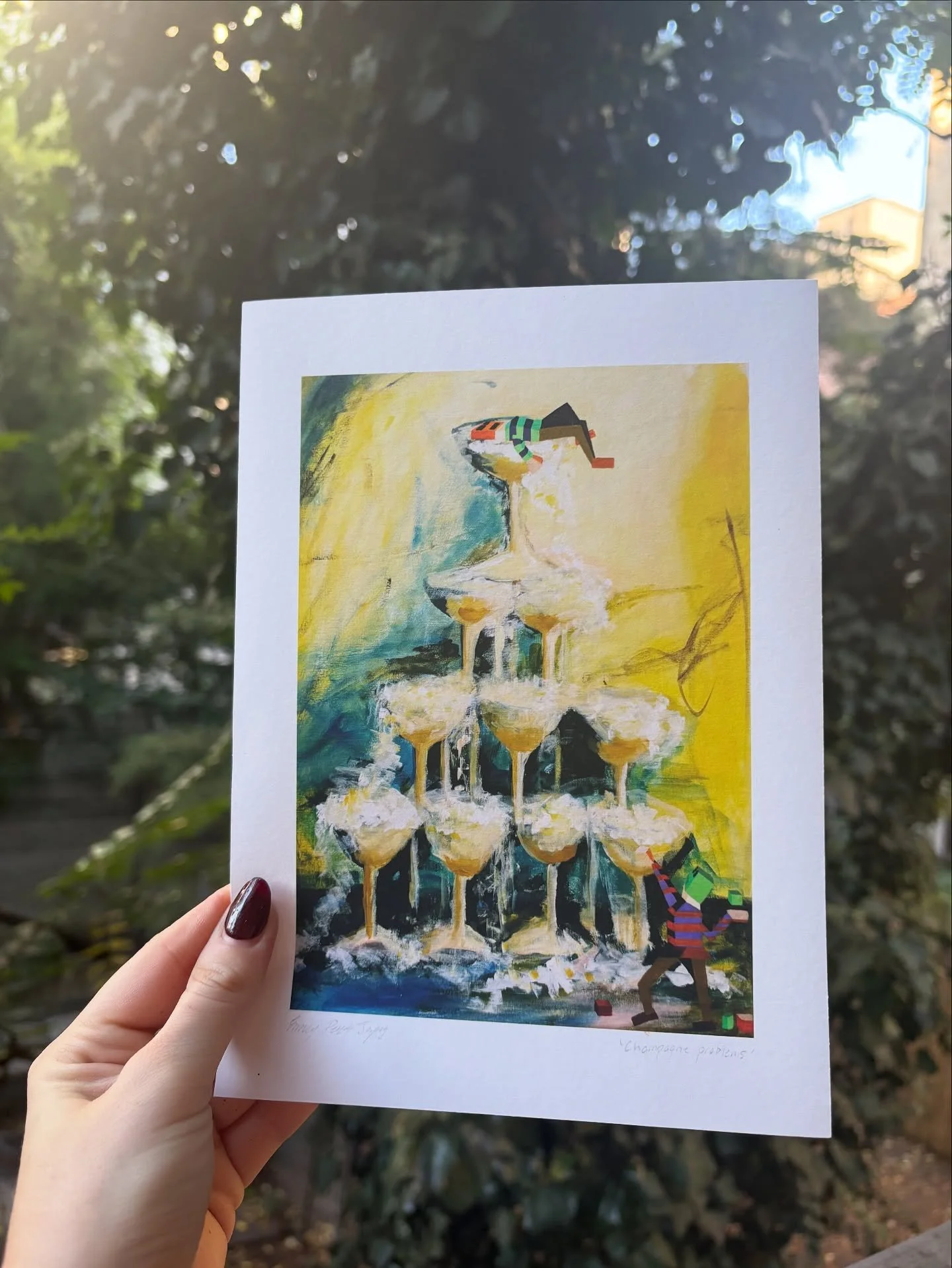 Hi friends! After so many of you asked for prints of Champagne Problems&hellip; ask and you shall receive! 🤌🤌🤌

I&rsquo;m releasing a limited edition run of high-quality, artist-grade prints on acid-free paper.

Details:
🖼️ Print only: 6.5&rdquo;